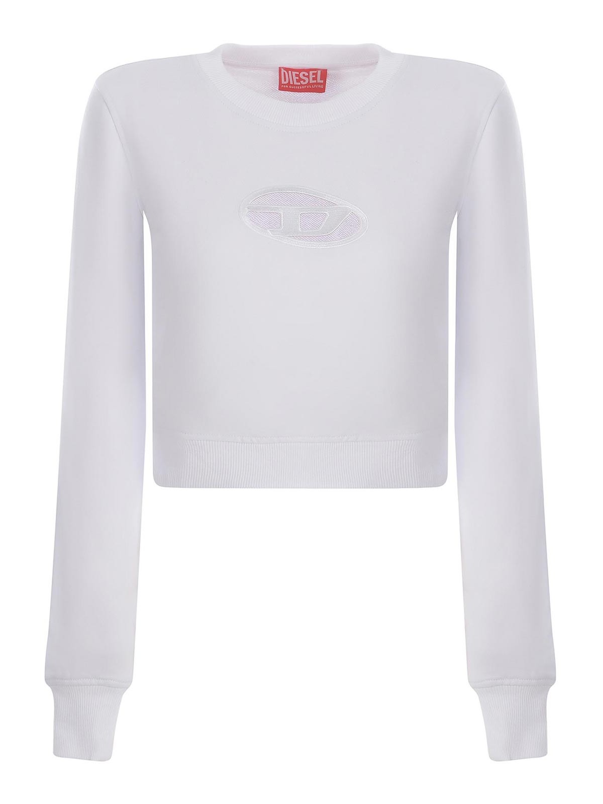 Diesel Cotton Blend Sweatshirt In White