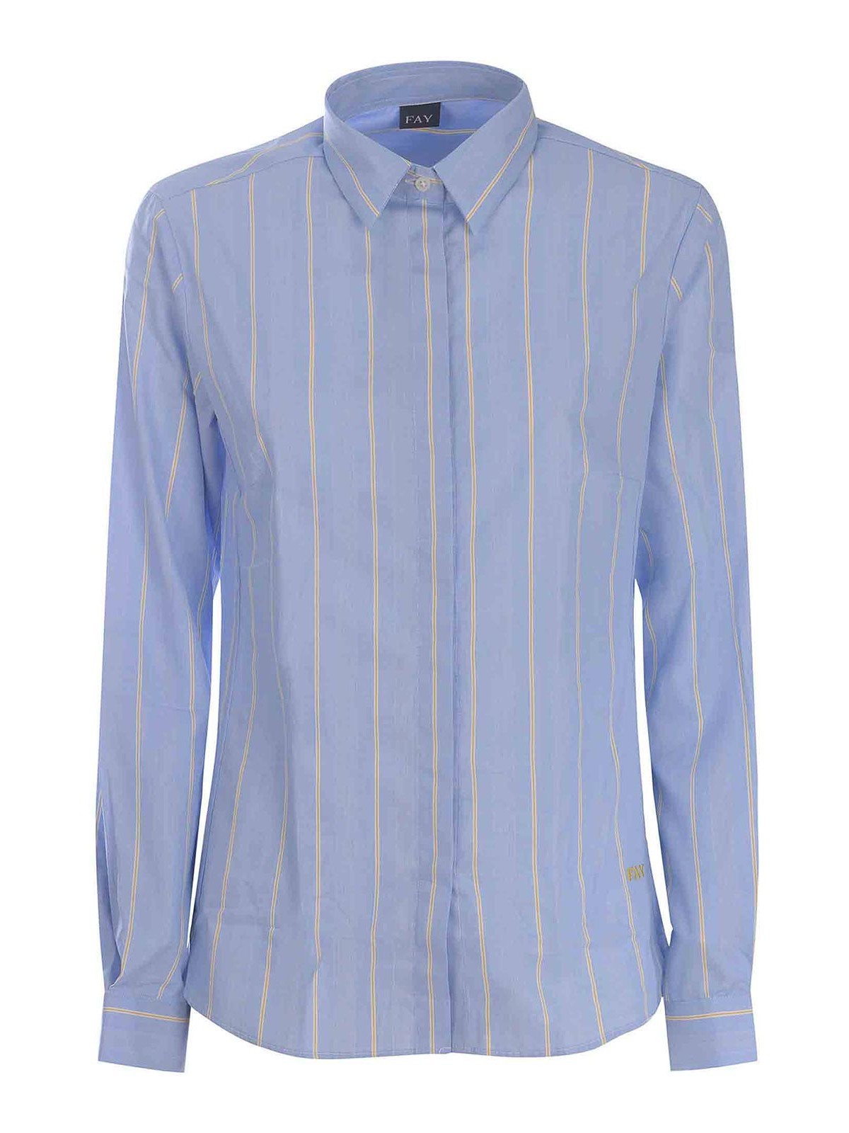 Shop Fay Poplin Shirt In Light Blue