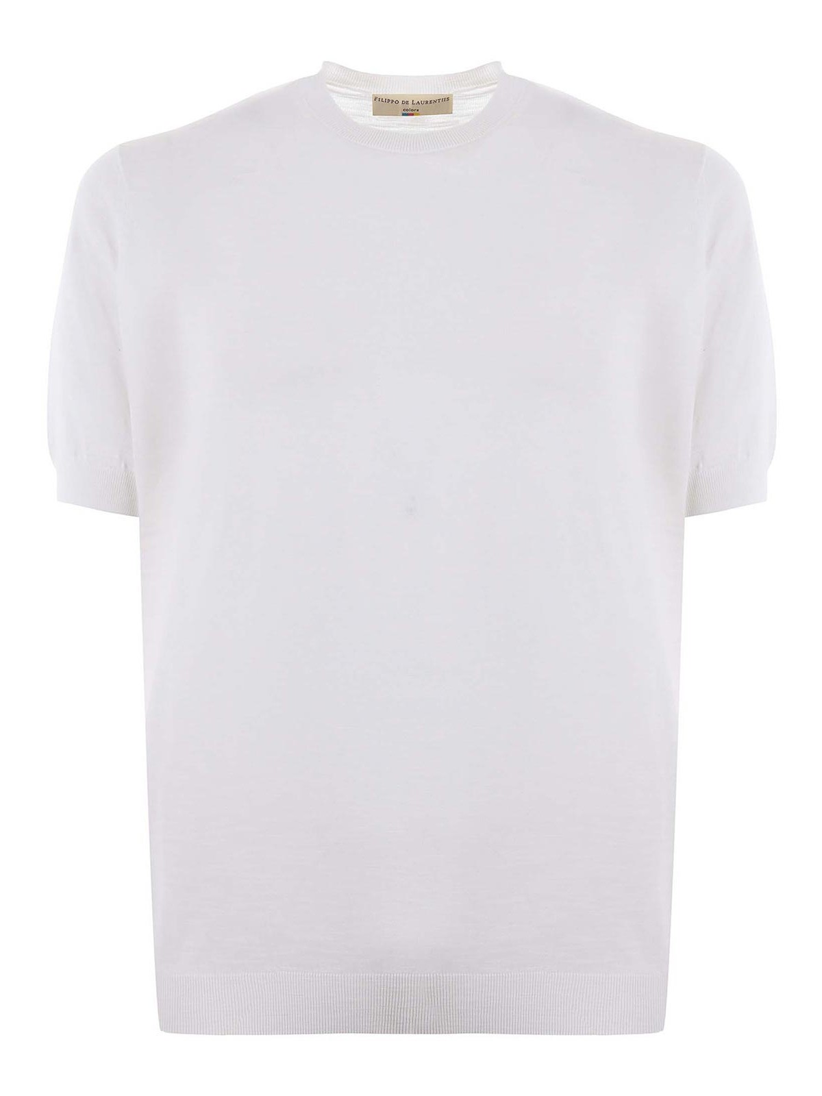 Filippo De Laurentiis Milky White T-shirt In Cotton Thread