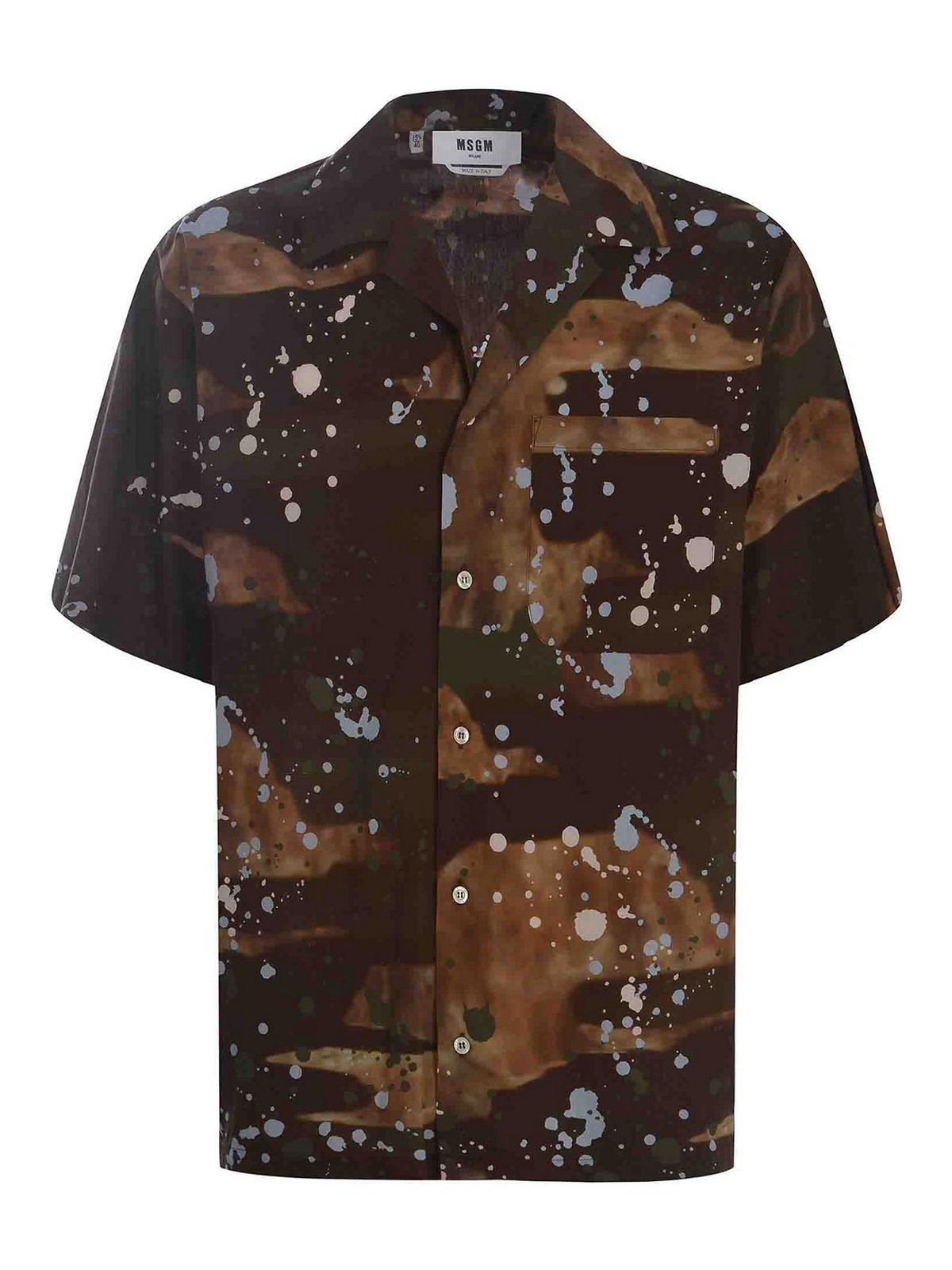 Msgm Cotton Shirt In Brown