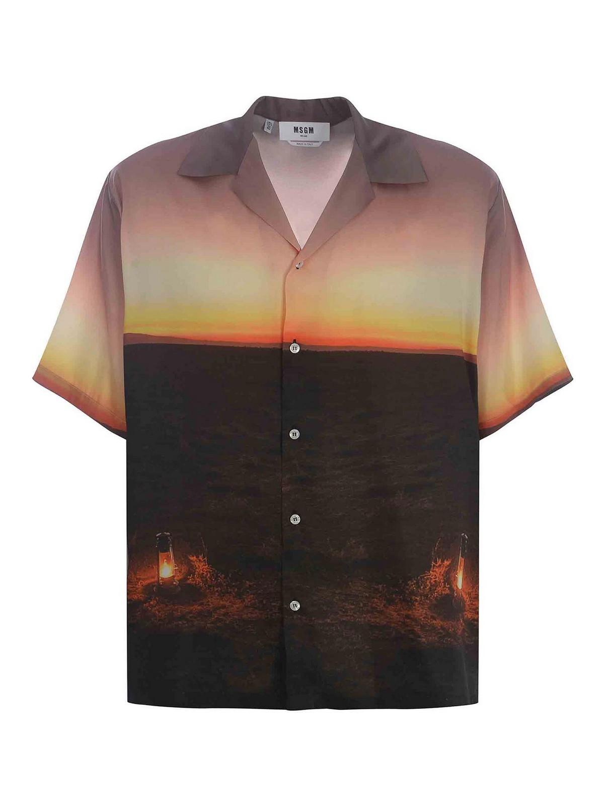 Shop Msgm Cotton Shirt In Multicolour