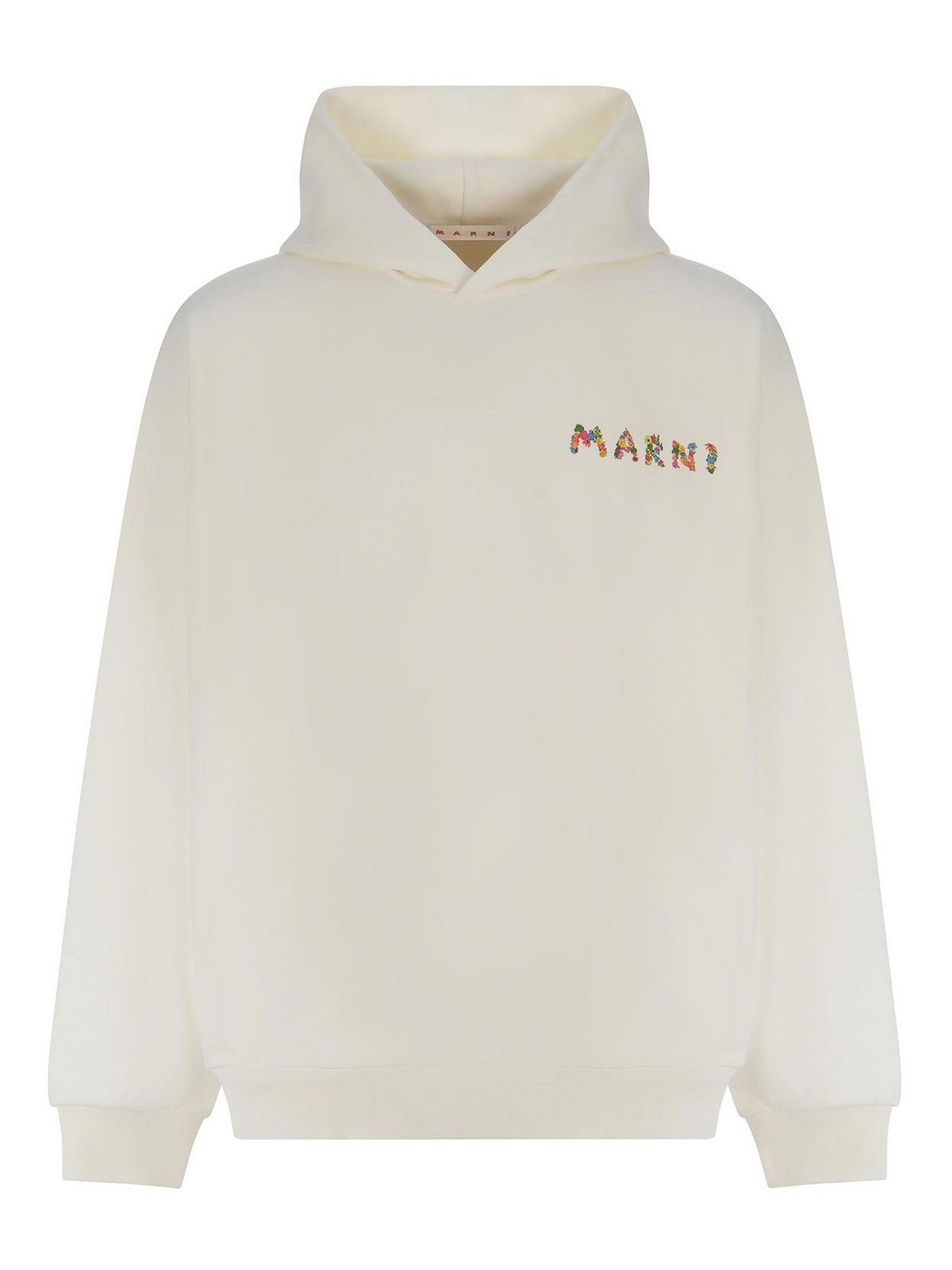 Shop Marni Hooded Sweatshirt   Made Of Cotton In Beige