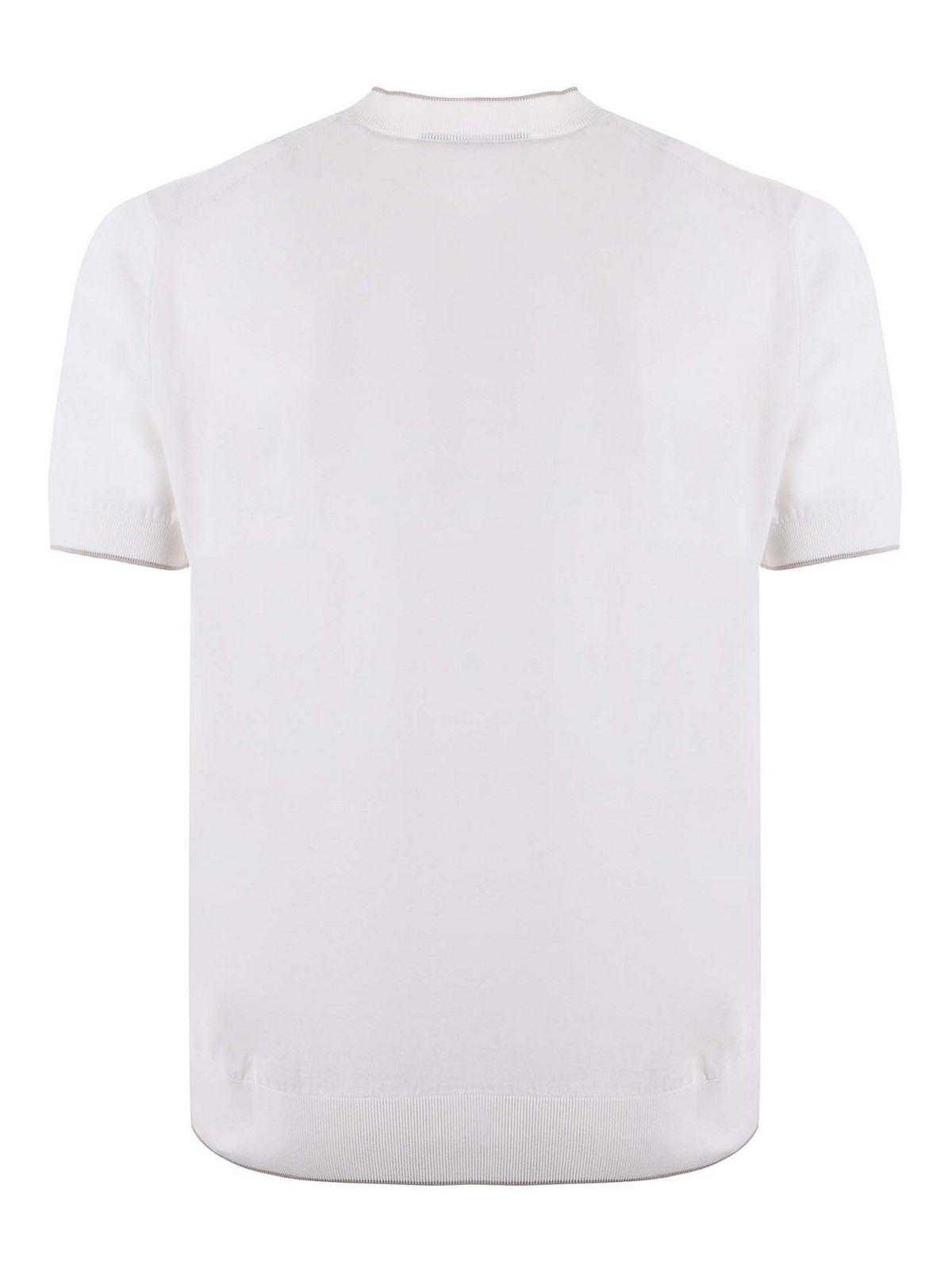 Shop Paolo Pecora T-shirt Cotton Thread In White