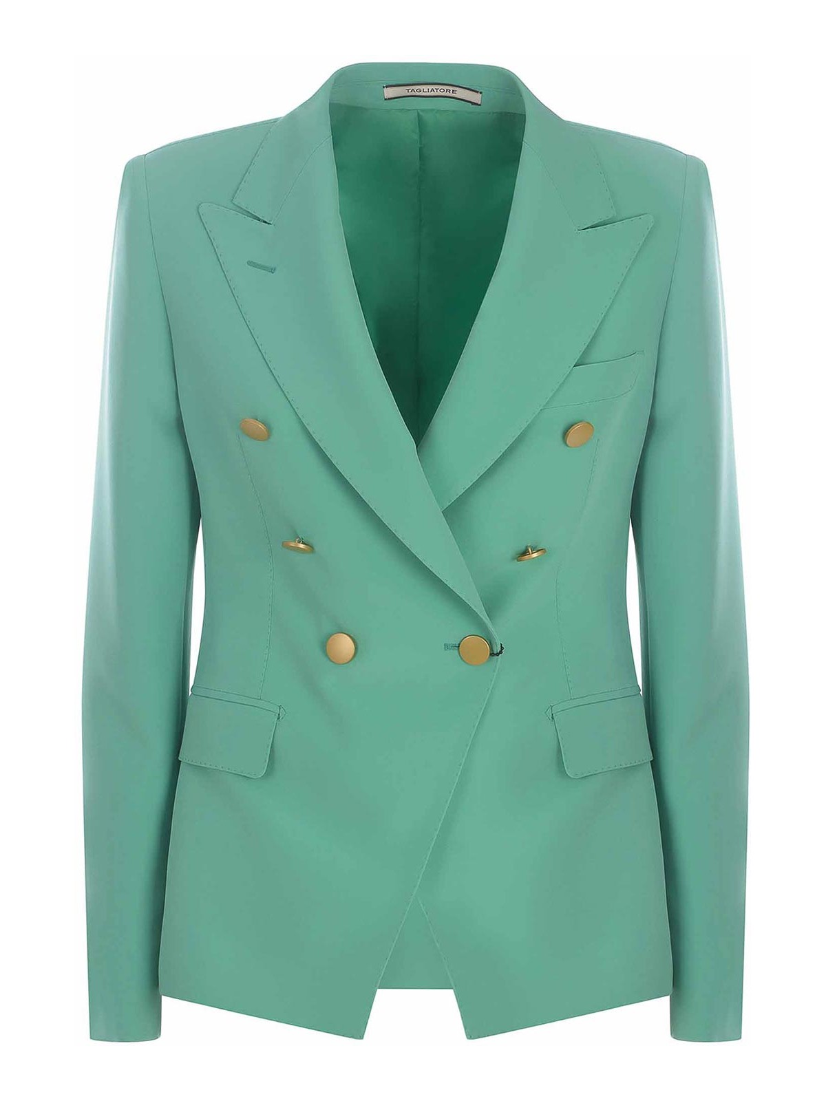 Shop Tagliatore Double-breasted Blazer In Green