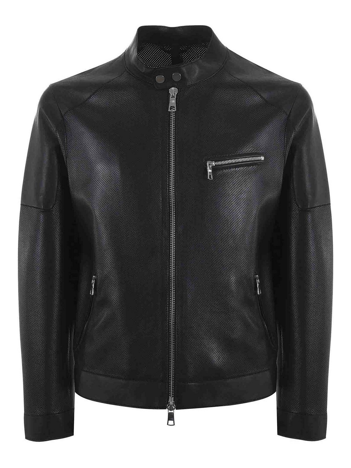 The Jack Leathers Biker Jacket In Black