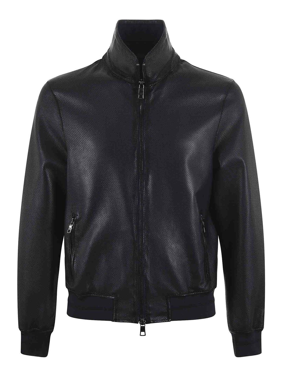 Shop The Jack Leathers Leather Jacket In Blue
