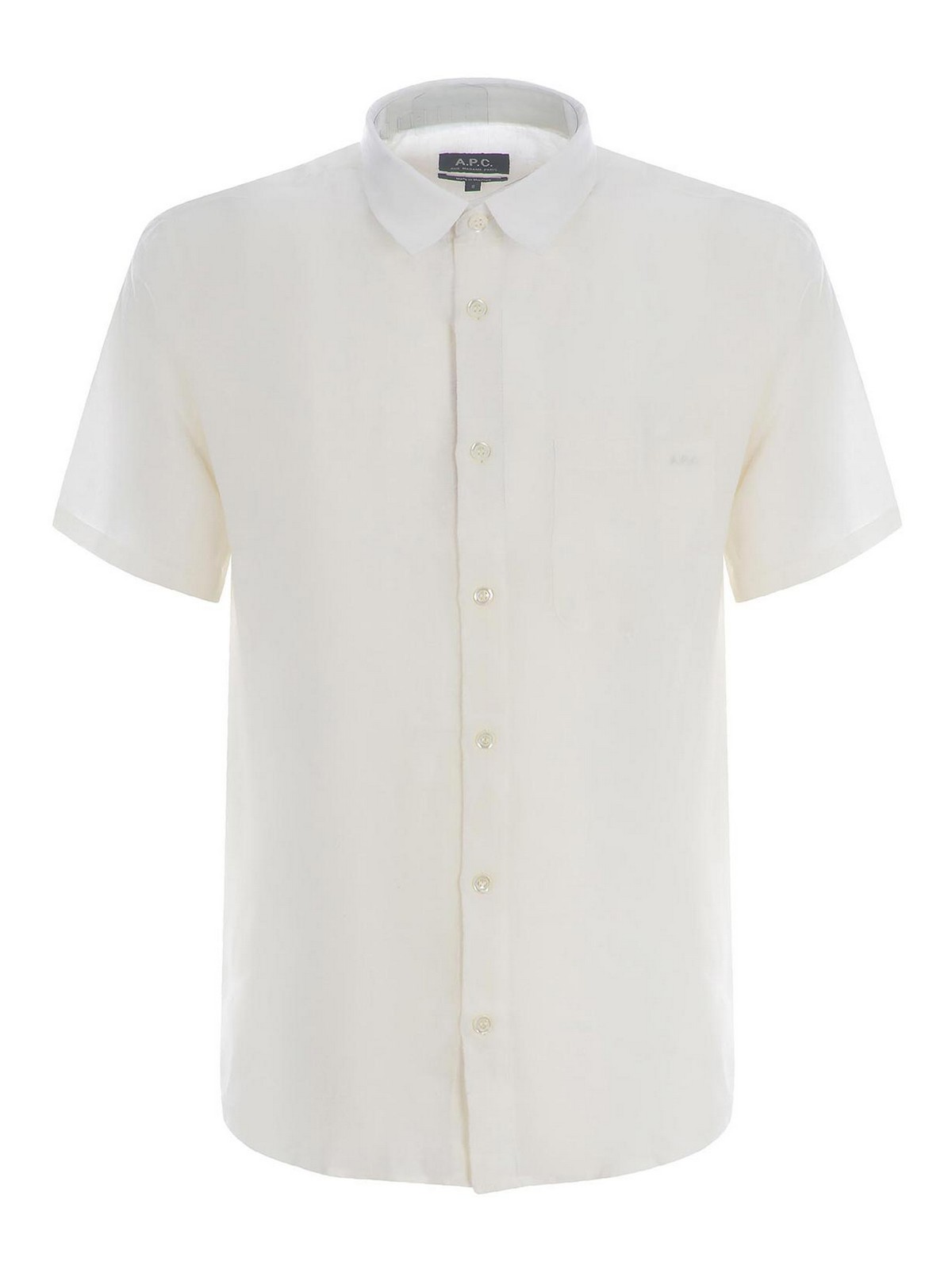 Shop Apc Linen Shirt In White
