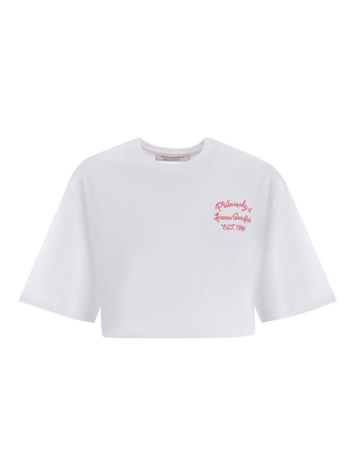Shop Philosophy Di Lorenzo Serafini Cropped T-shirt In White
