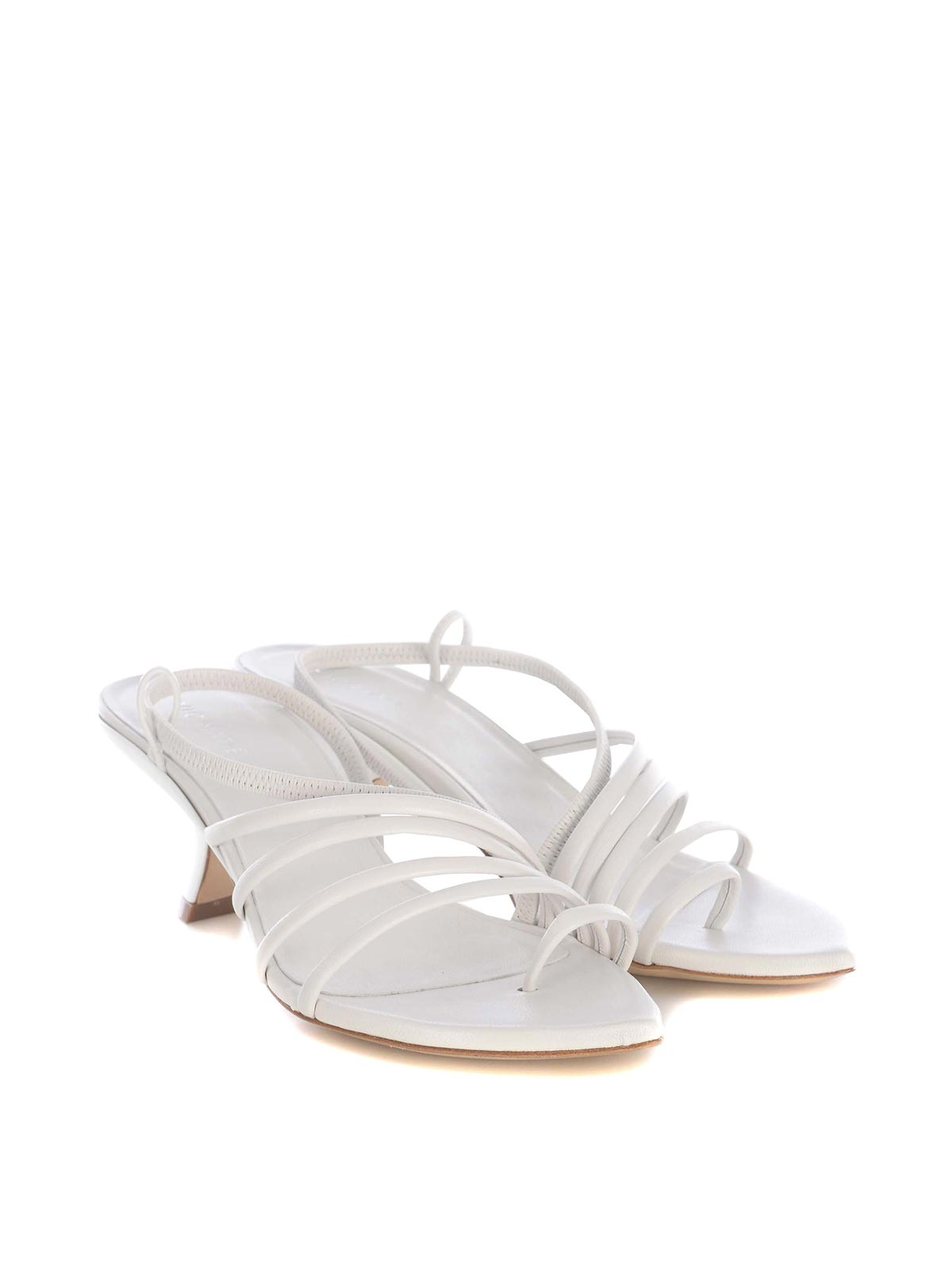 Shop Vic Matie Nappa Sandals In White