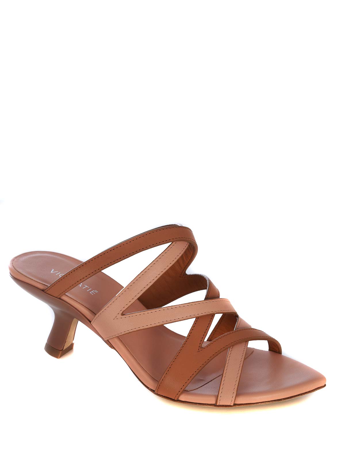 Shop Vic Matie Calfskin Sandals In Brown