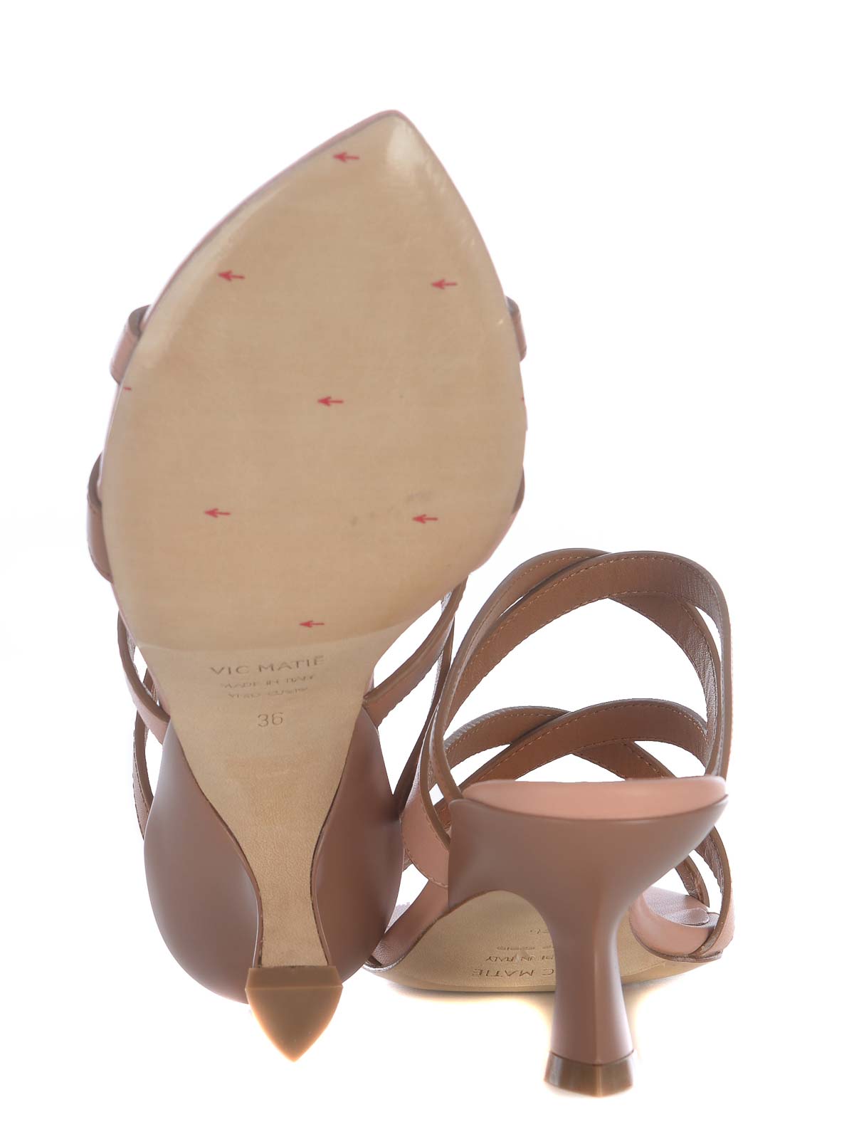 Shop Vic Matie Calfskin Sandals In Brown