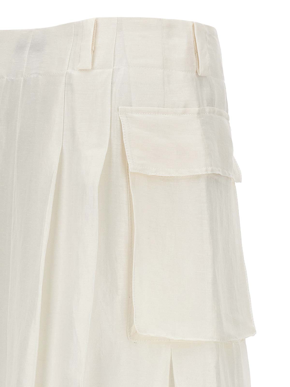 Shop Alberta Ferretti Semi-transparent Long Skirt In White