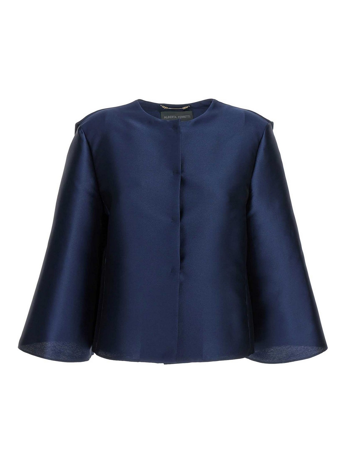 Shop Alberta Ferretti Mikado Jacket In Blue