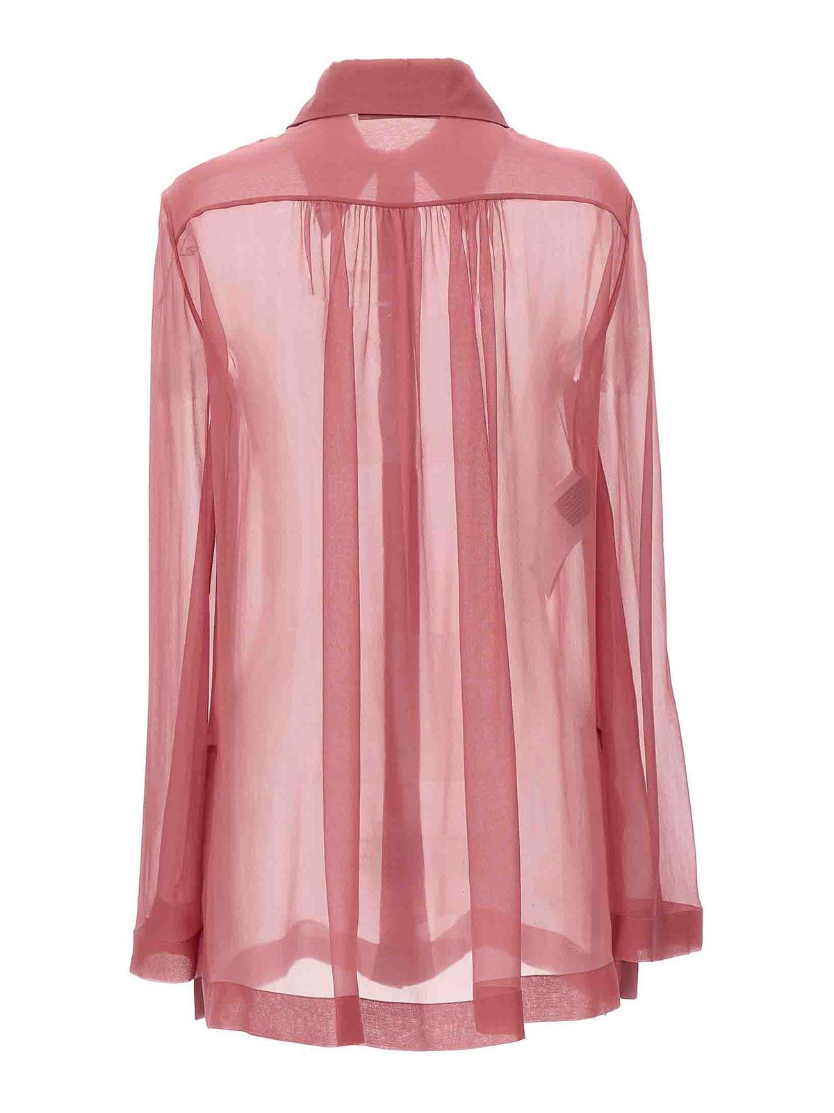 Shop Alberta Ferretti Sheer Silk Shirt In Nude & Neutrals