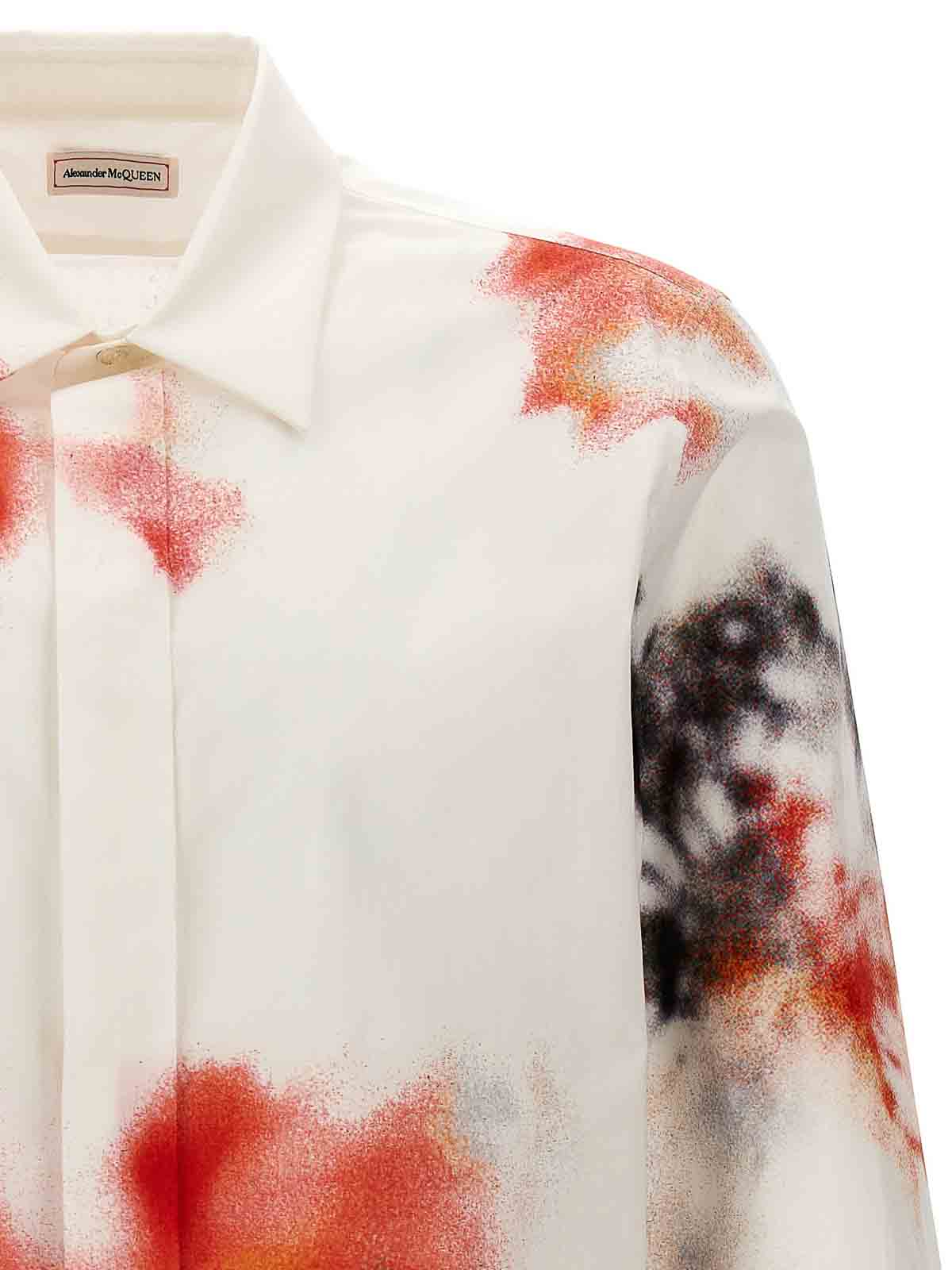 Shop Alexander Mcqueen Obscured Flower Shirt In Multicolour