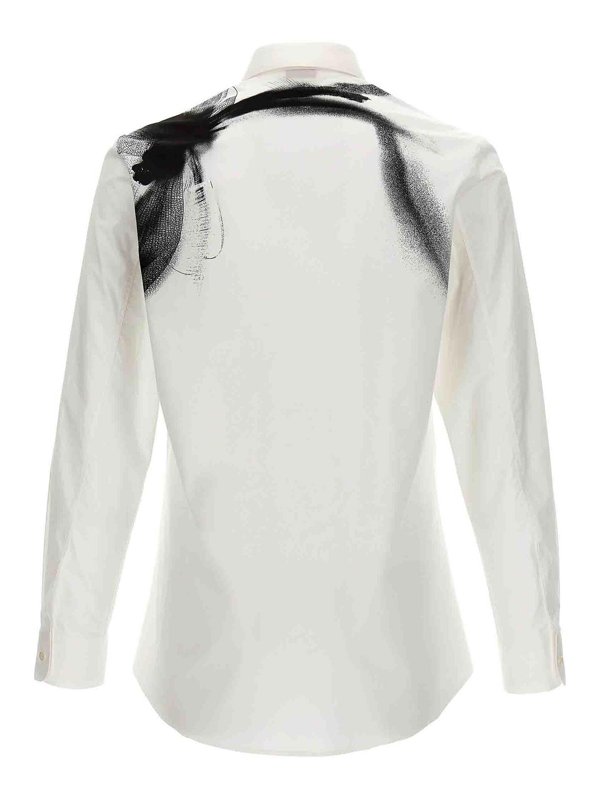 Shop Alexander Mcqueen Printed Shirt In White