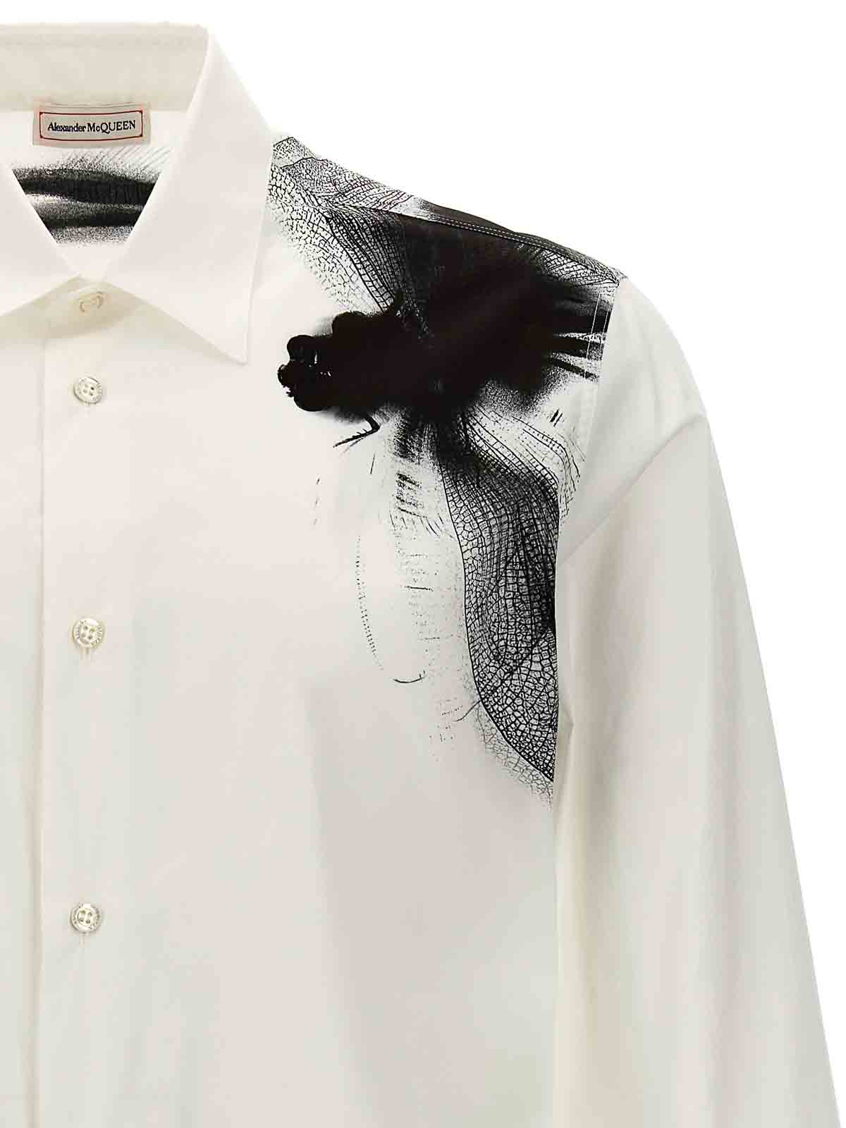 Shop Alexander Mcqueen Printed Shirt In White