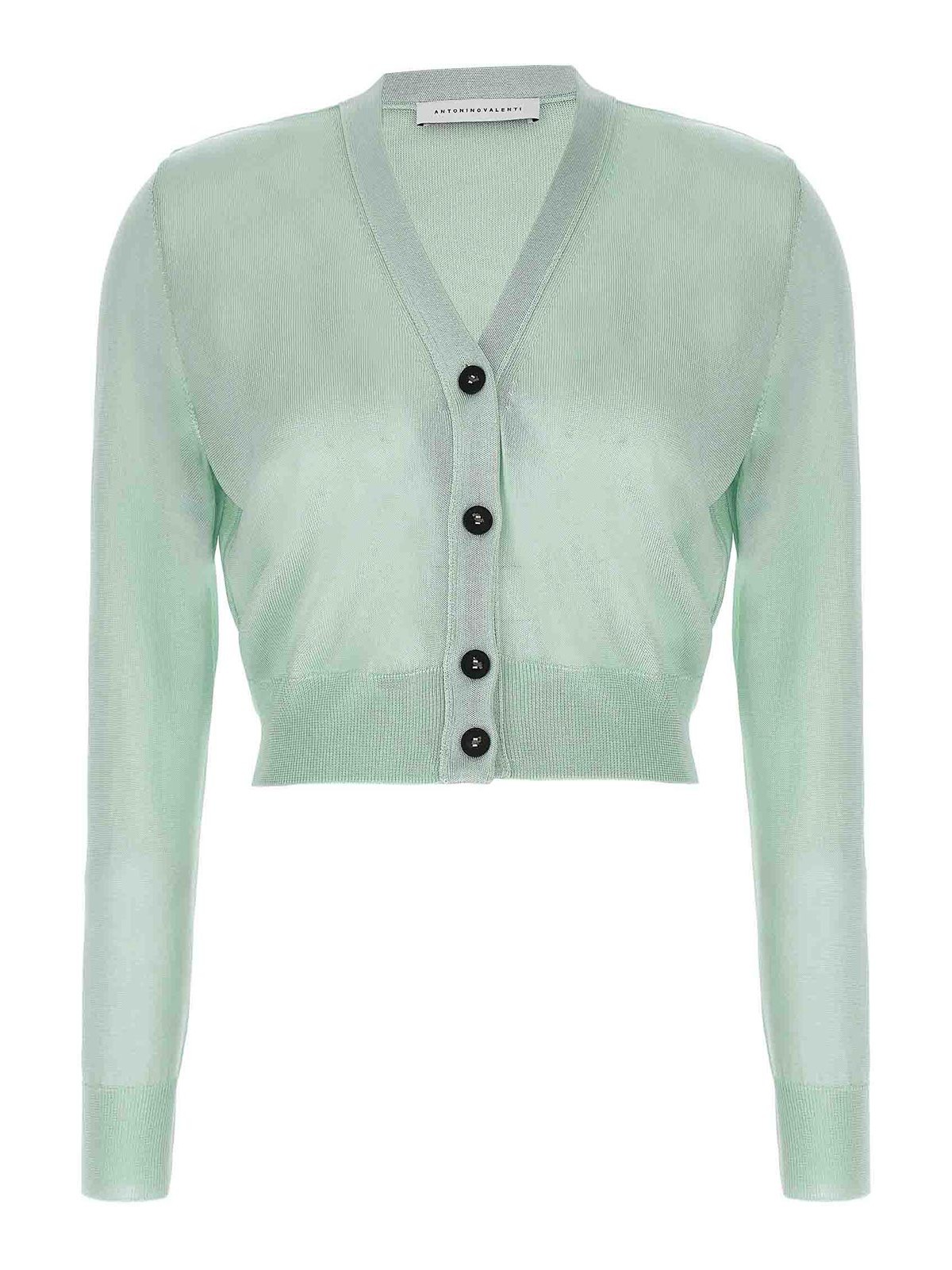 Shop Antonino Valenti Sonia Delaunay Crop Cardigan In Green