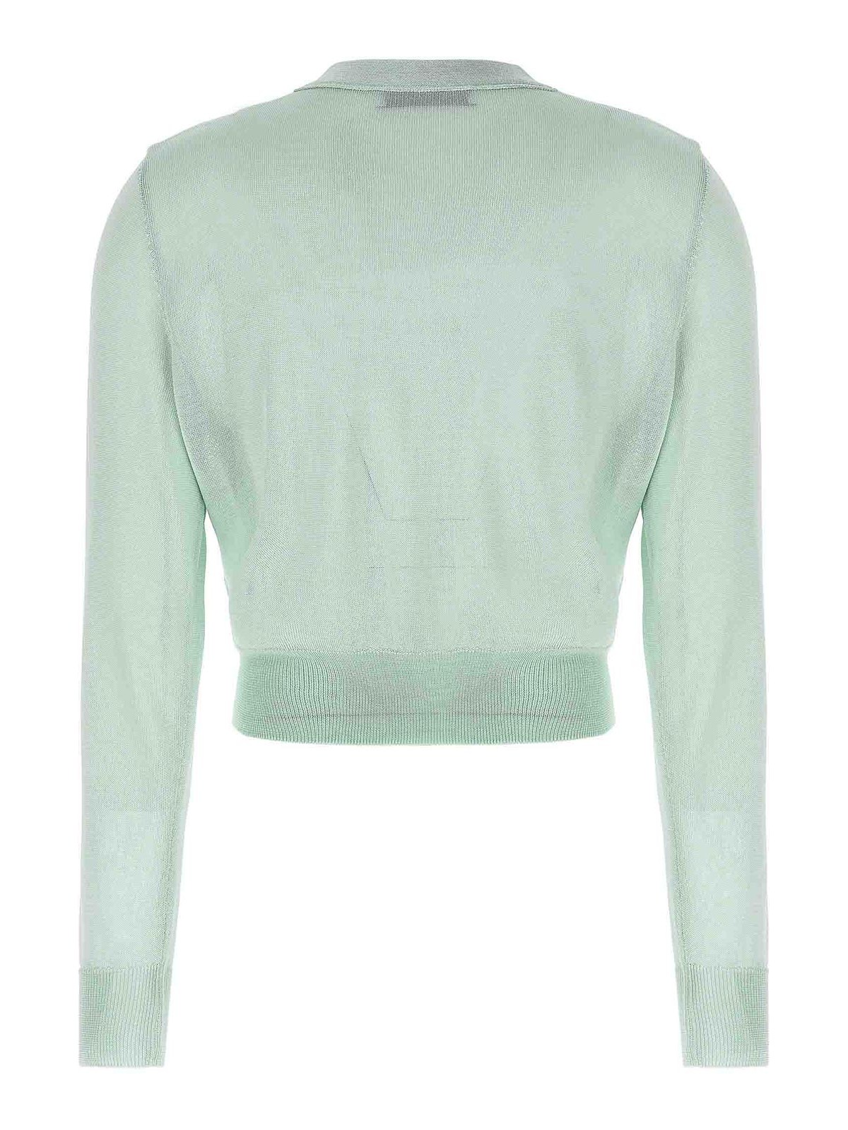 Shop Antonino Valenti Sonia Delaunay Crop Cardigan In Green