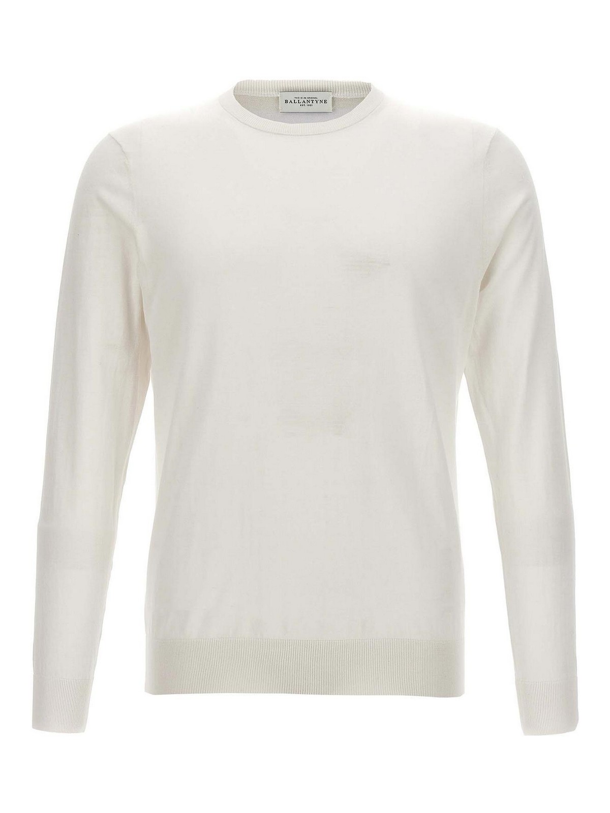 Shop Ballantyne Cotton Sweater In White