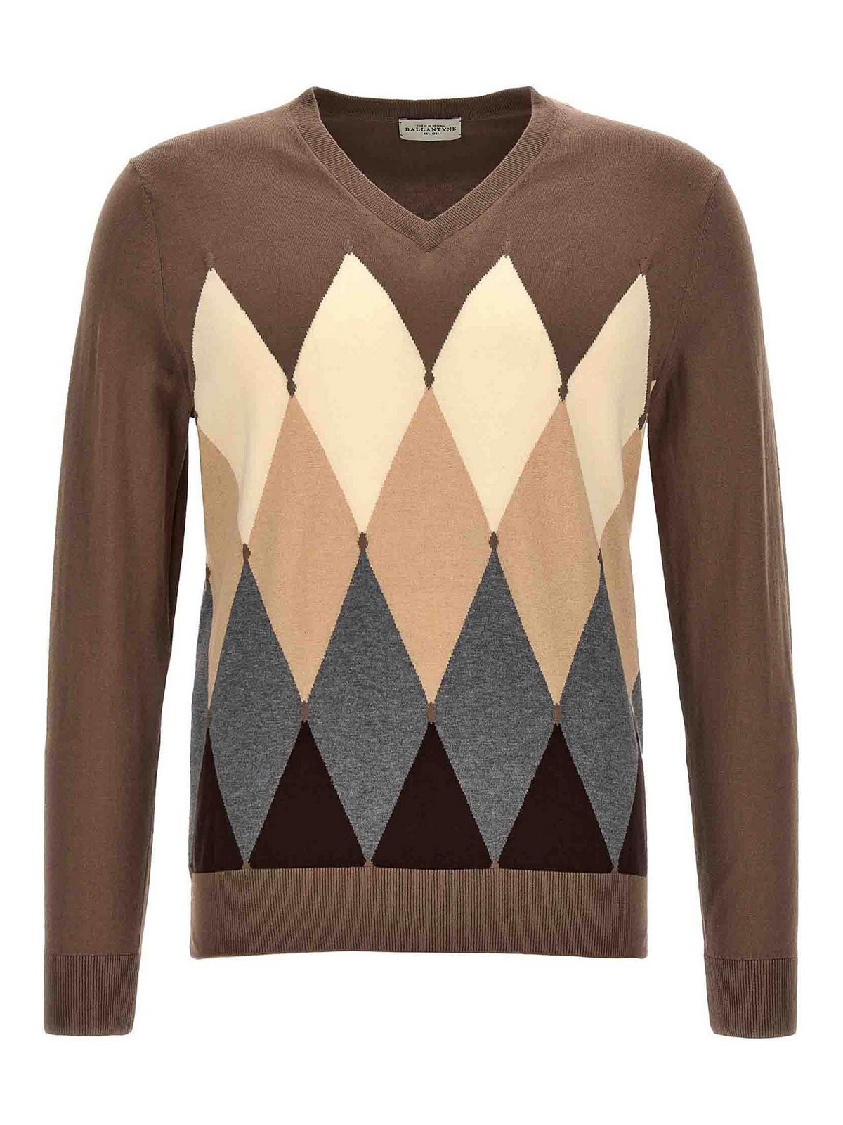 Shop Ballantyne Argyle Sweater In Beige