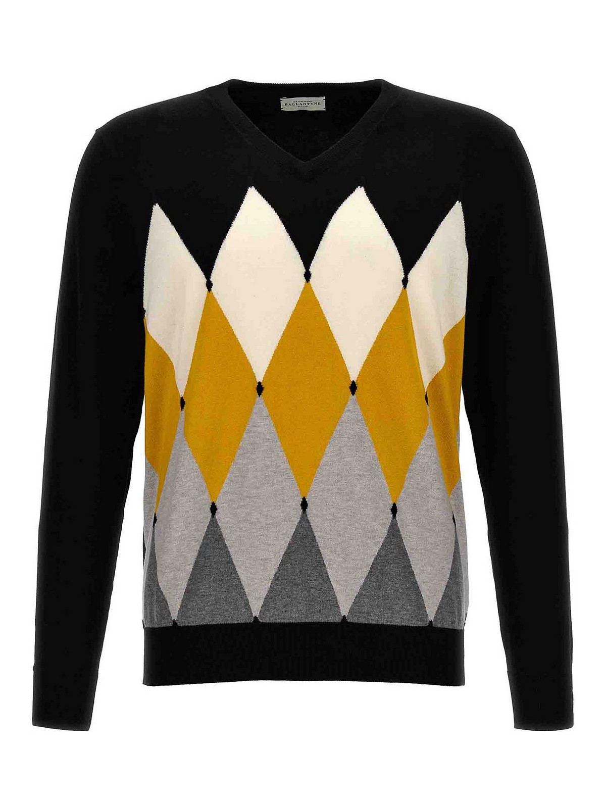 Shop Ballantyne Argyle Sweater In Black