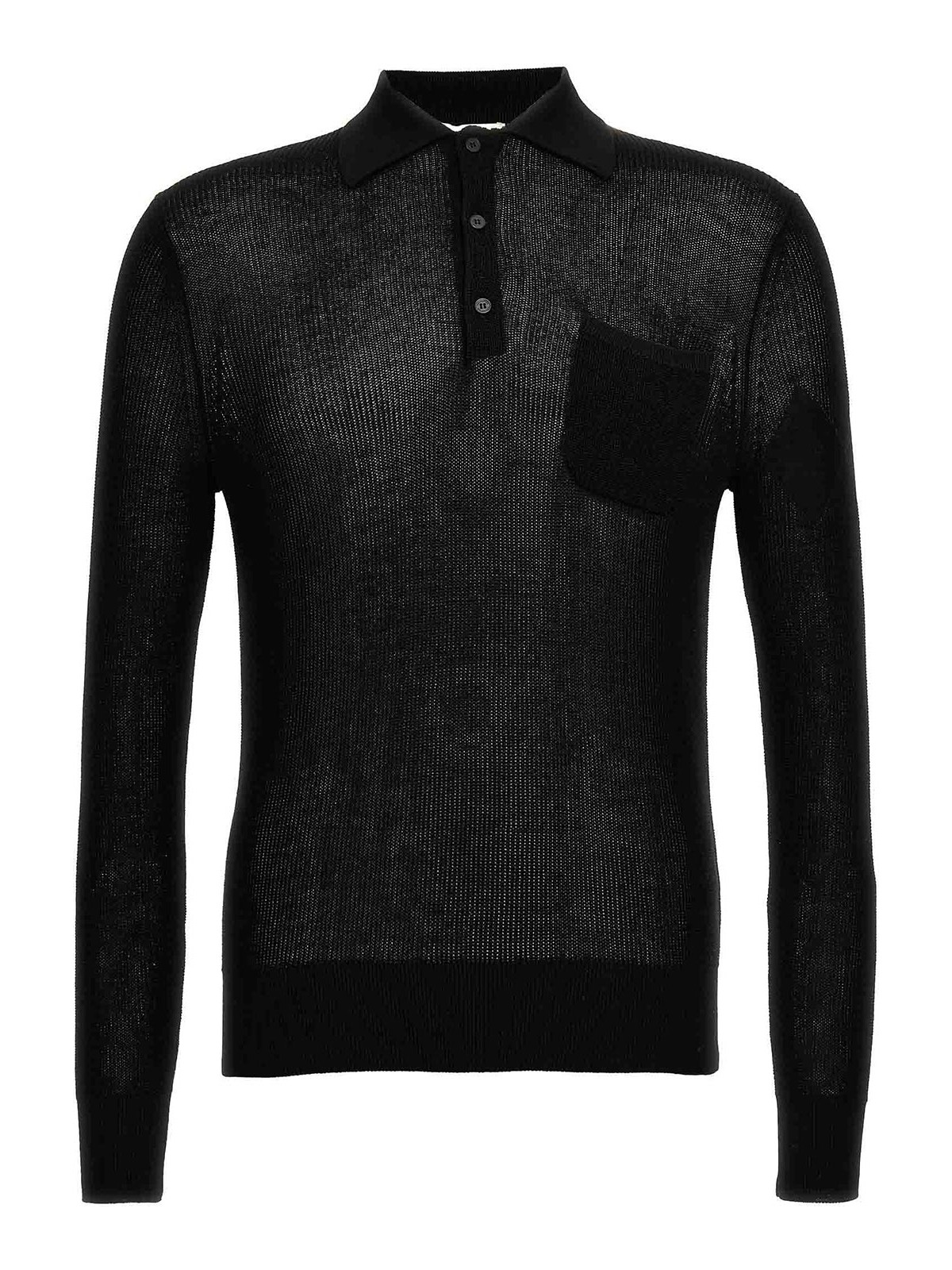 Shop Ballantyne Cotton Knit Polo Shirt In Black