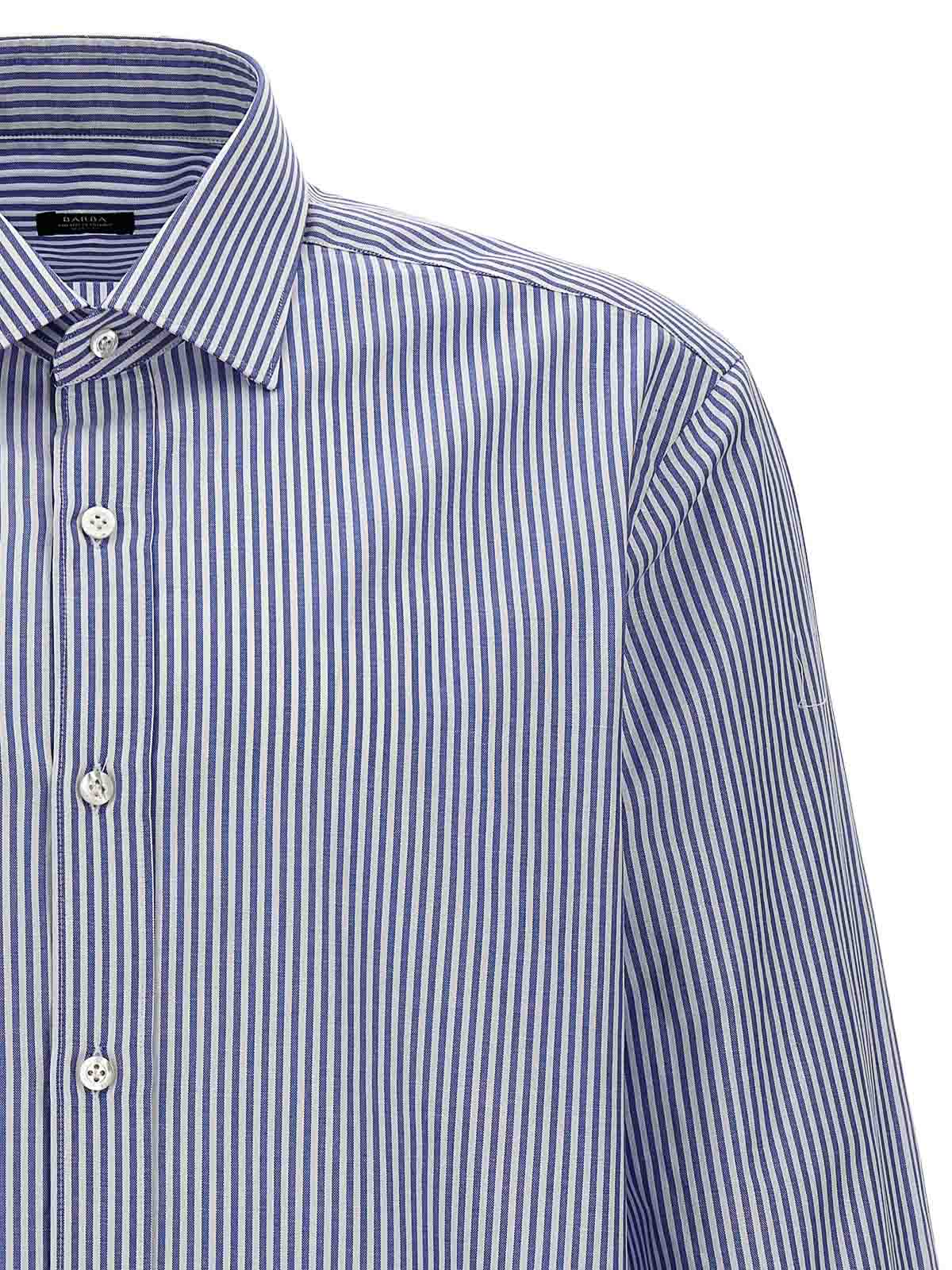 Shop Barba Striped Shirt In Light Blue