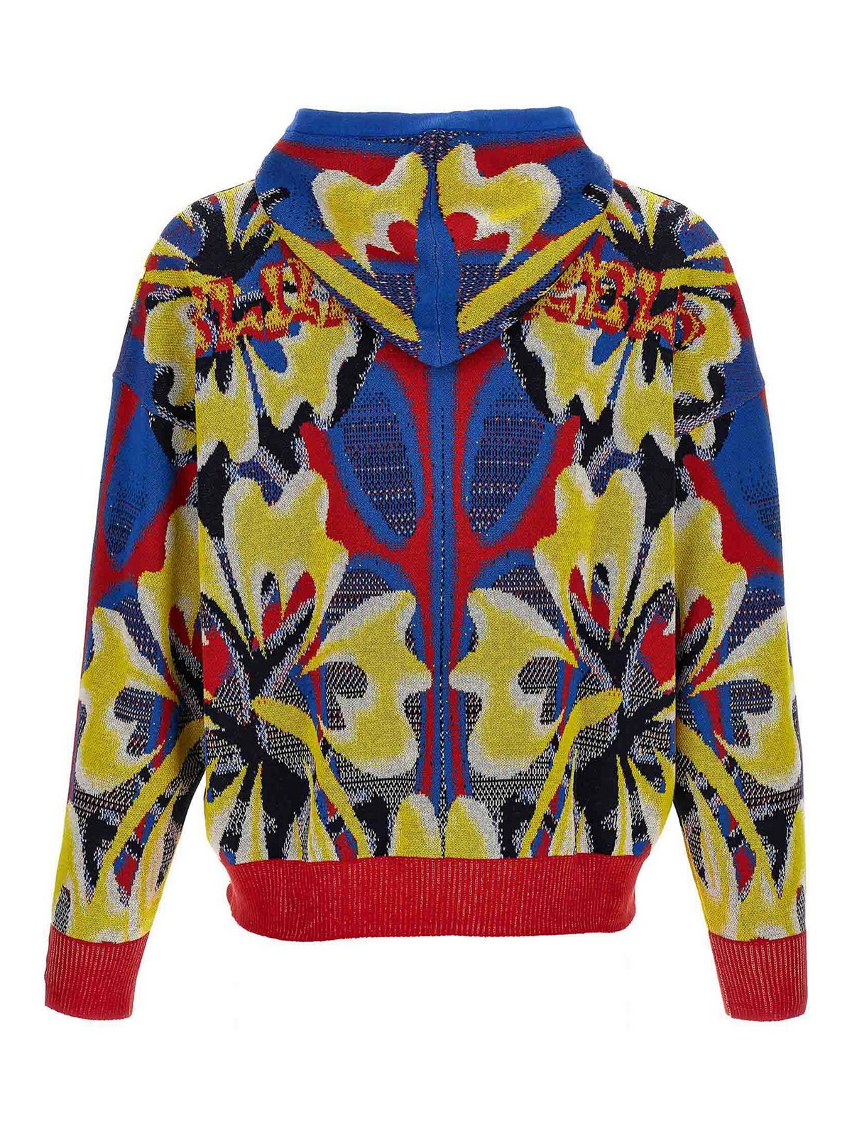 Shop Bluemarble Knit Jaquard Hoodie In Multicolour