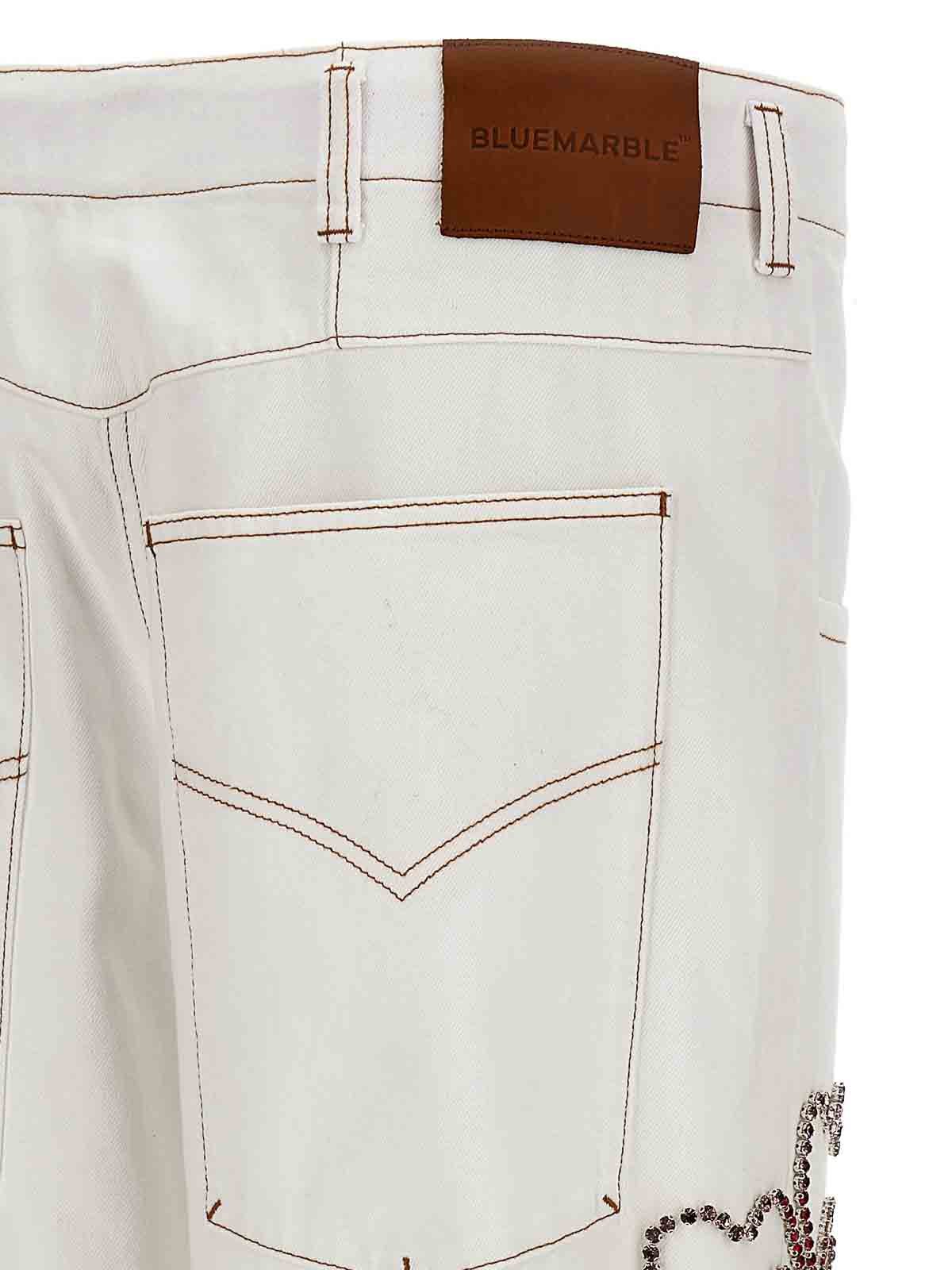 Shop Bluemarble Hibiscus Jeans In White