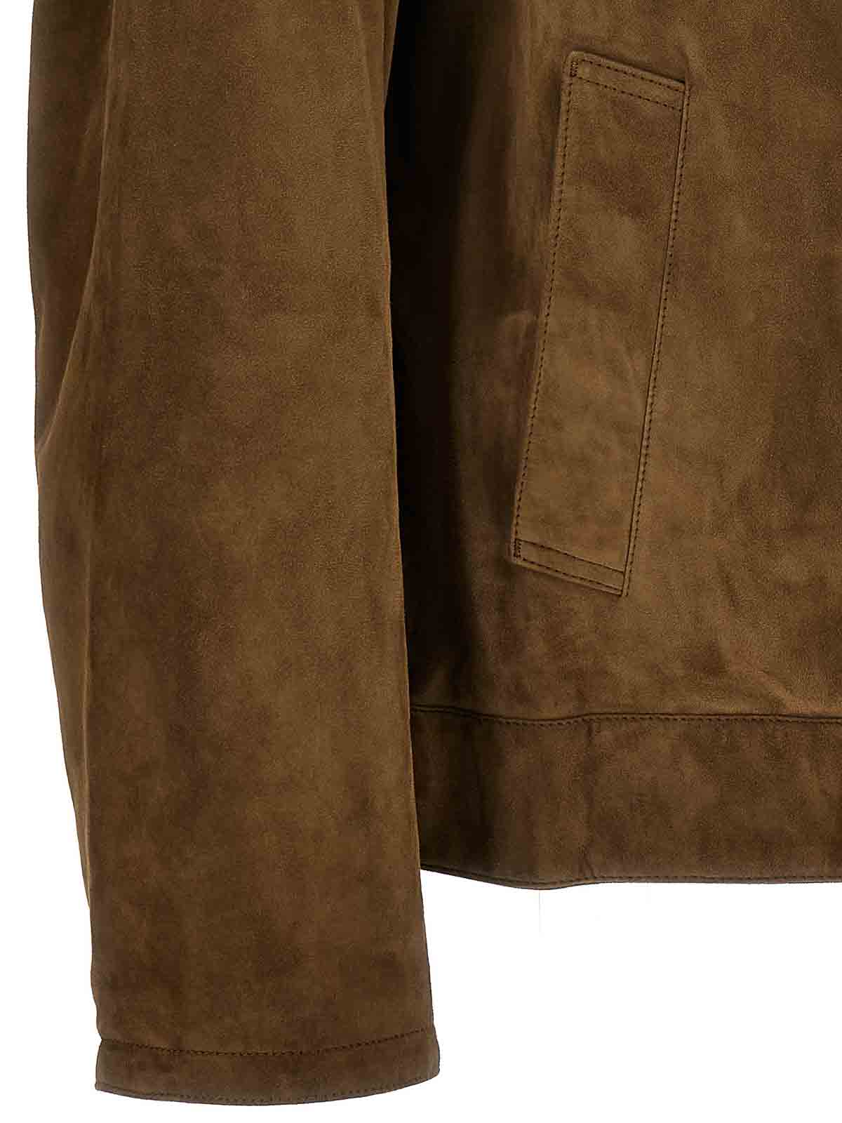 Shop Brioni Suede Blouse In Brown