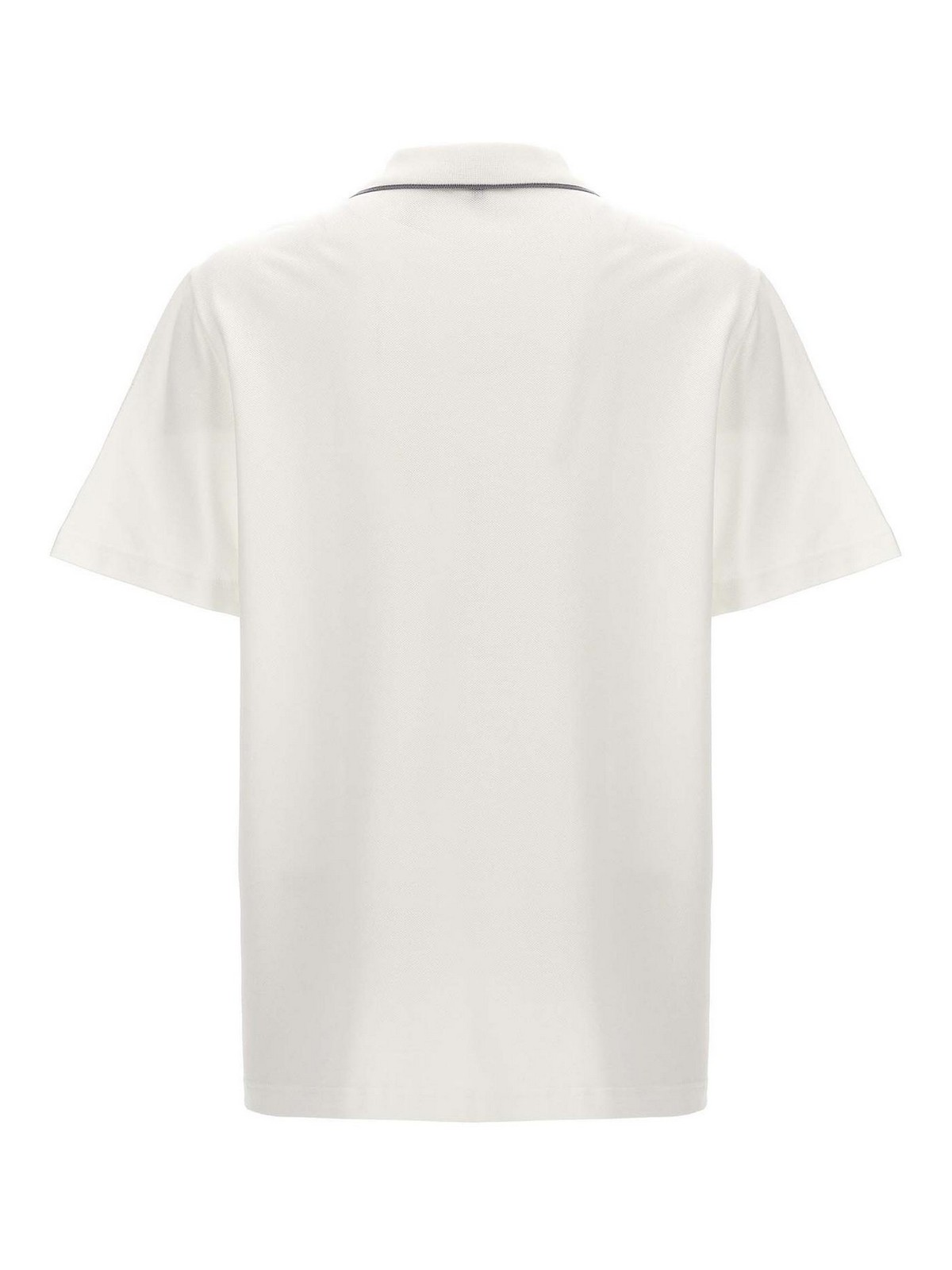 Shop Brioni Logo Embroidery Polo Shirt In White