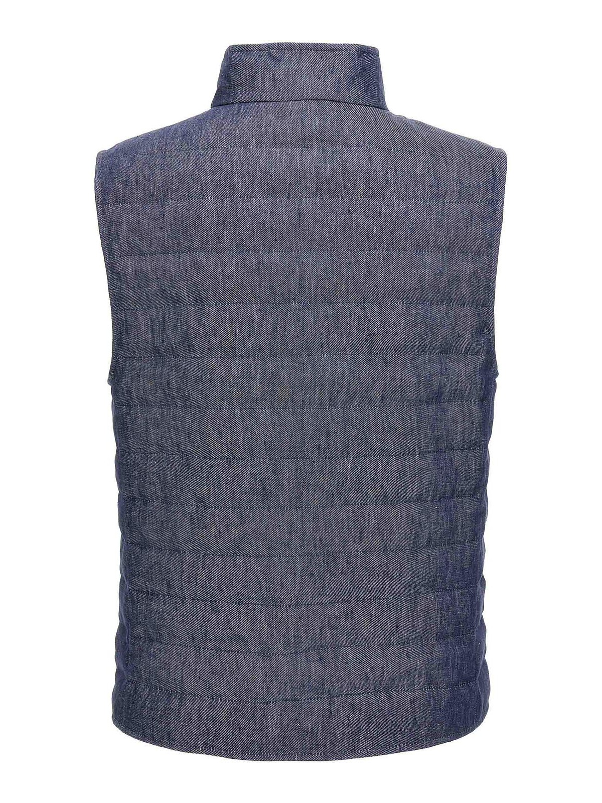Shop Brunello Cucinelli Padded Vest In Light Blue