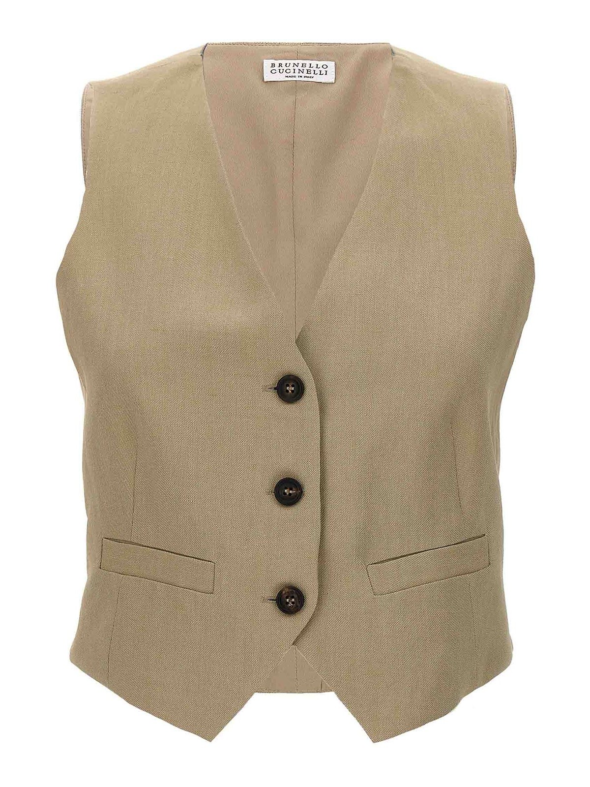 Shop Brunello Cucinelli Cropped Vest In Beige