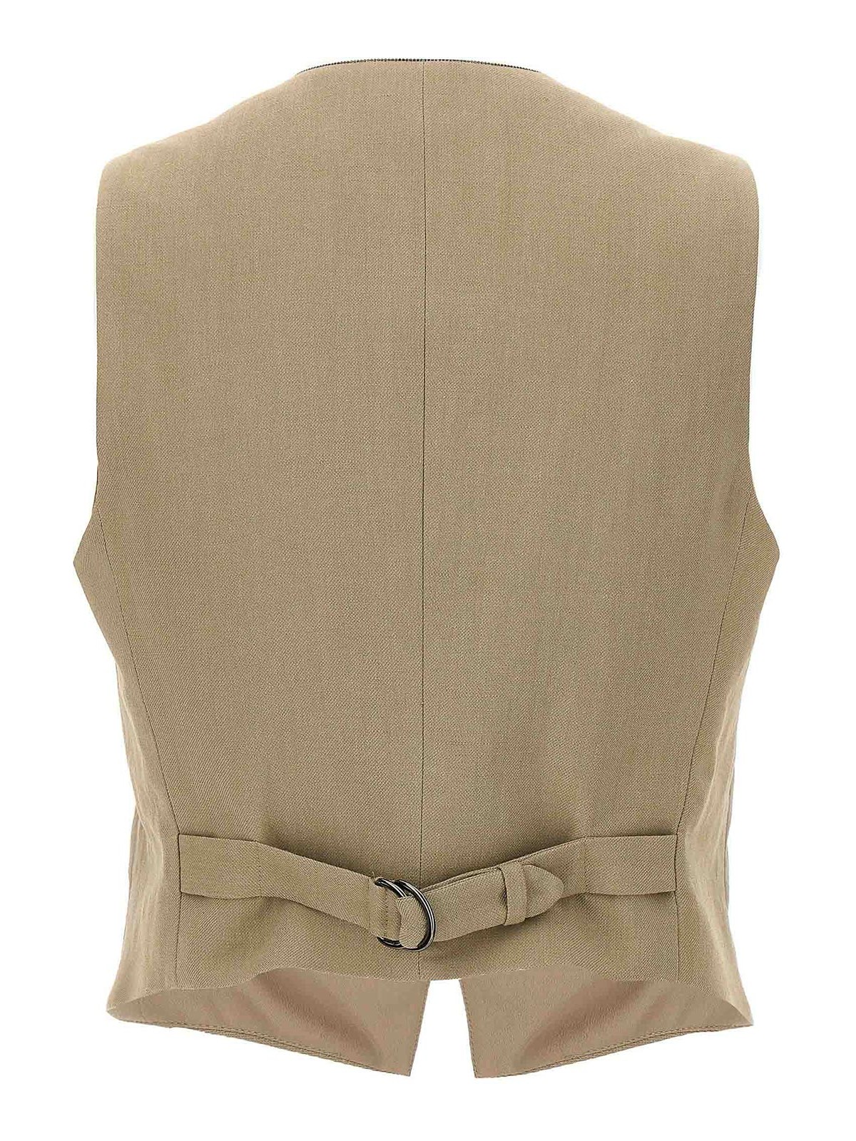 Shop Brunello Cucinelli Cropped Vest In Beige