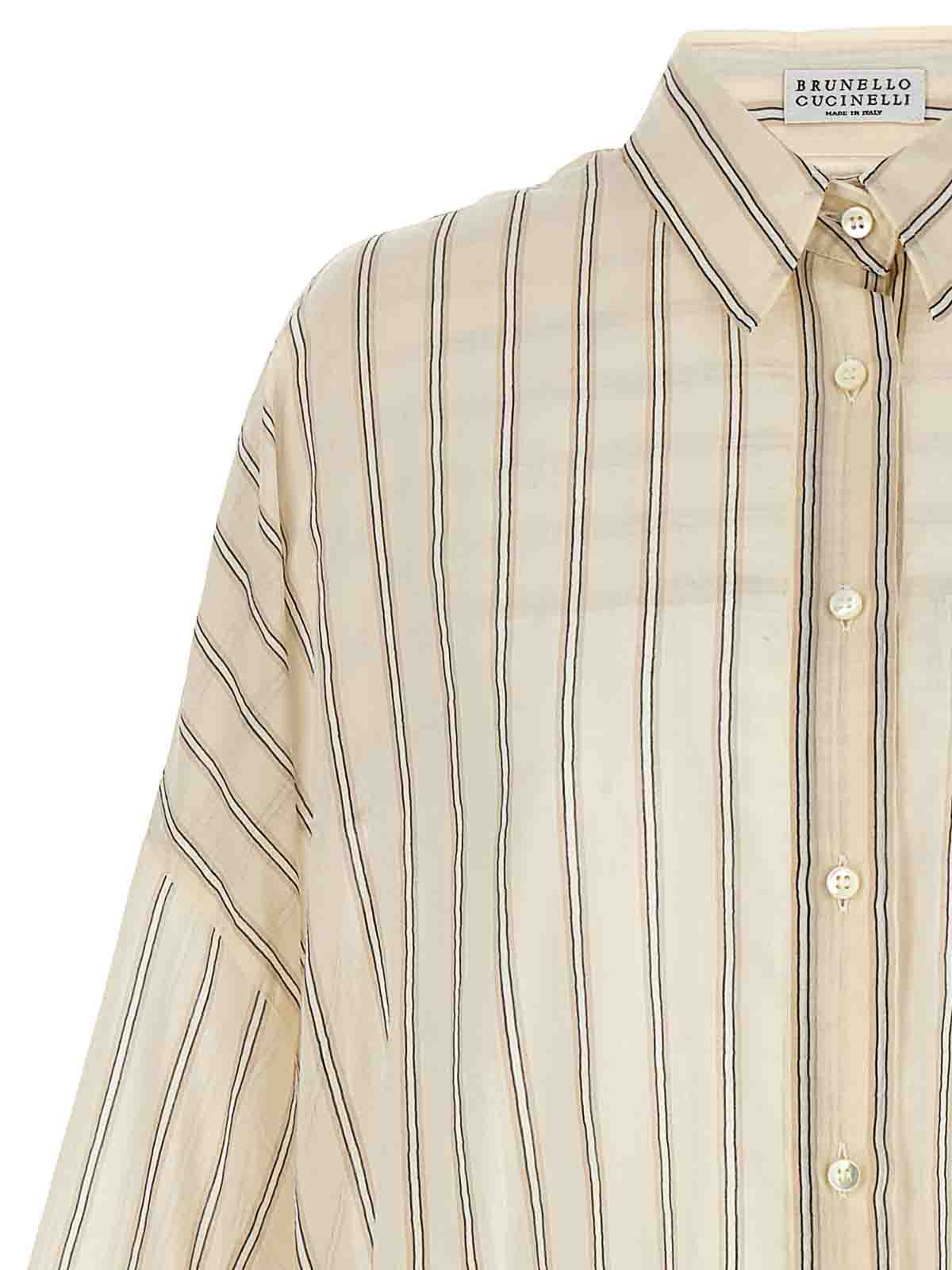 Shop Brunello Cucinelli Striped Shirt In Multicolour
