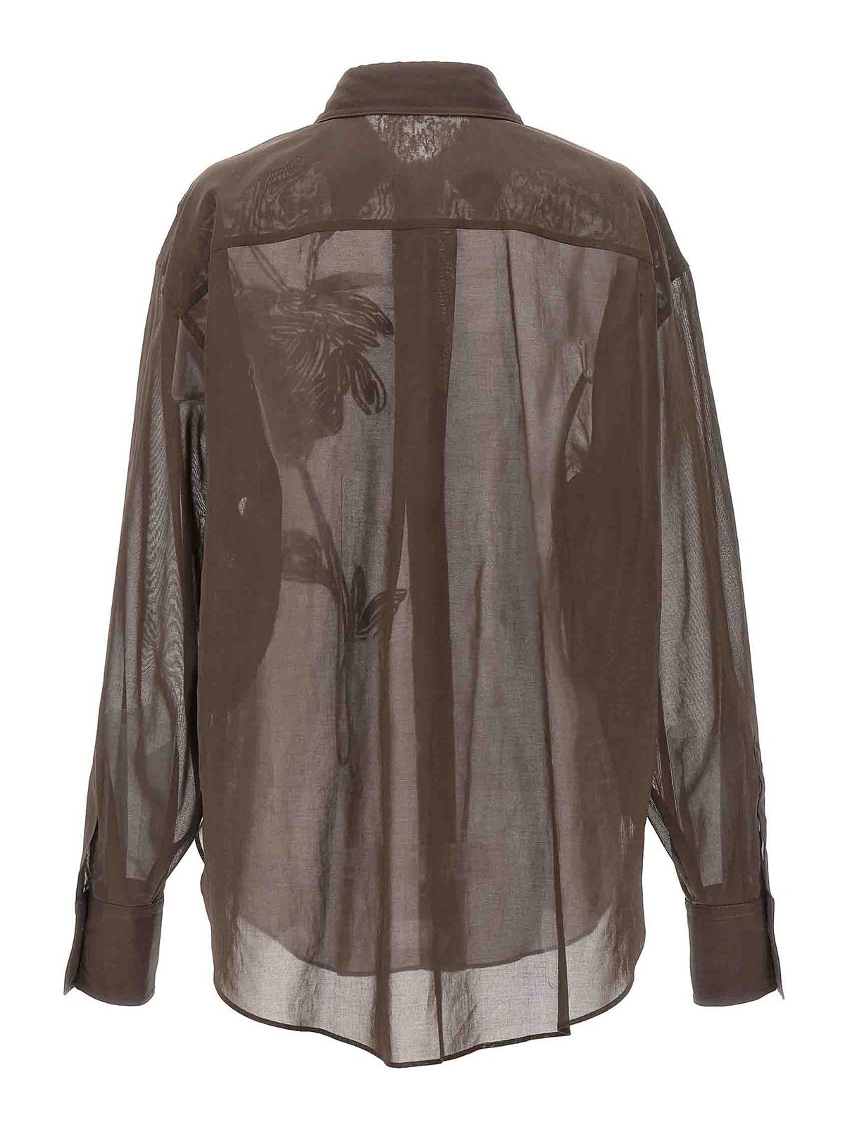Shop Brunello Cucinelli Embroidery Shirt In Brown