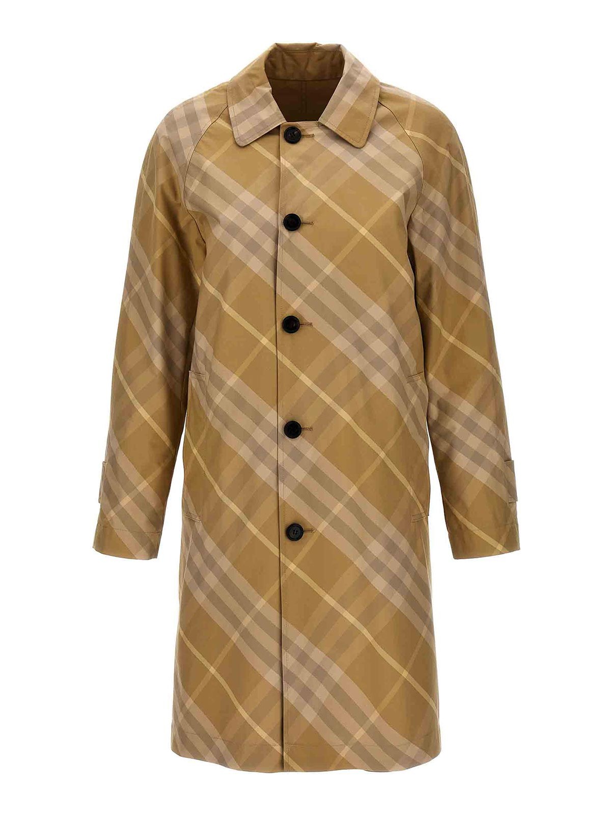 Burberry Check Reversible Coat In Gold