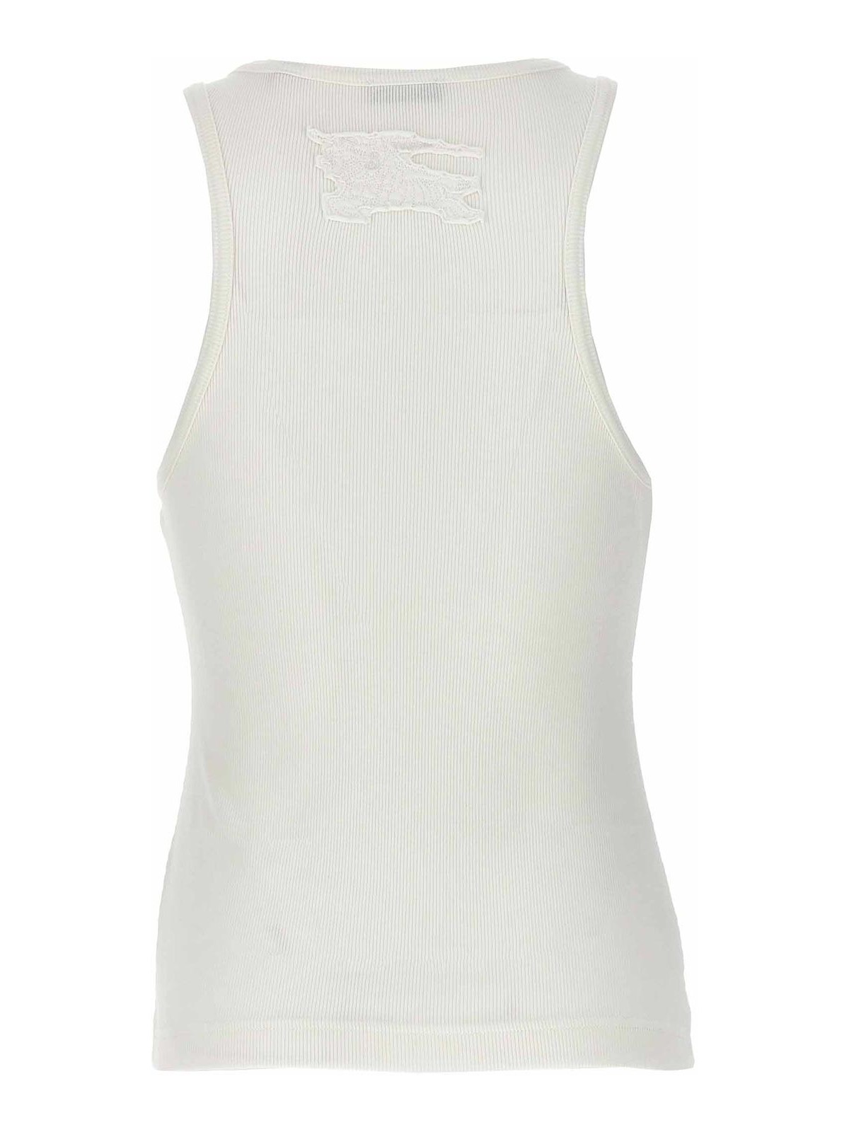 Shop Burberry Logo Embroidery Tank Top In White