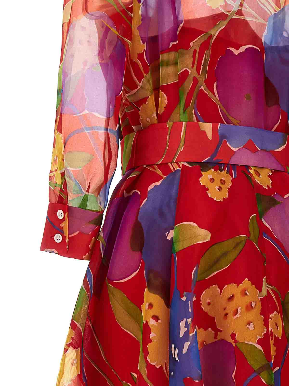 Shop Carolina Herrera Floral Evening Dress In Multicolour