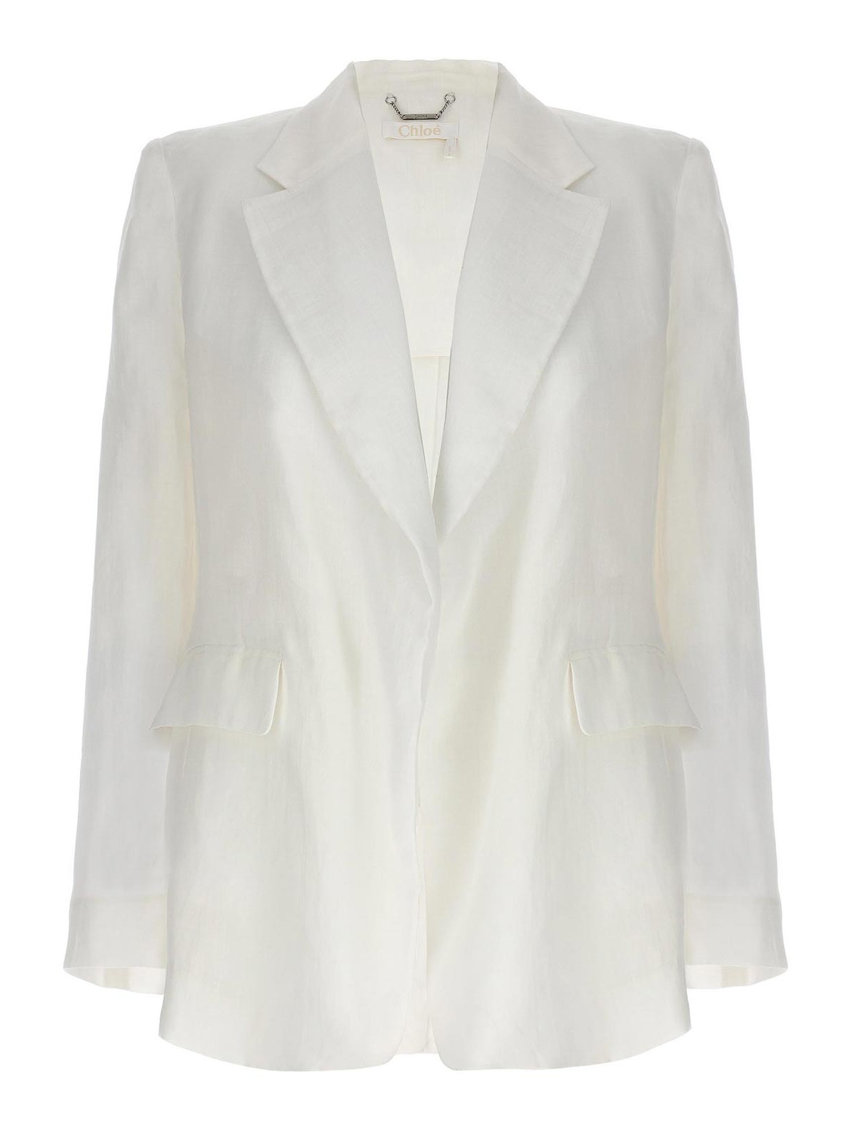 Shop Chloé Double-breasted Blazer In White