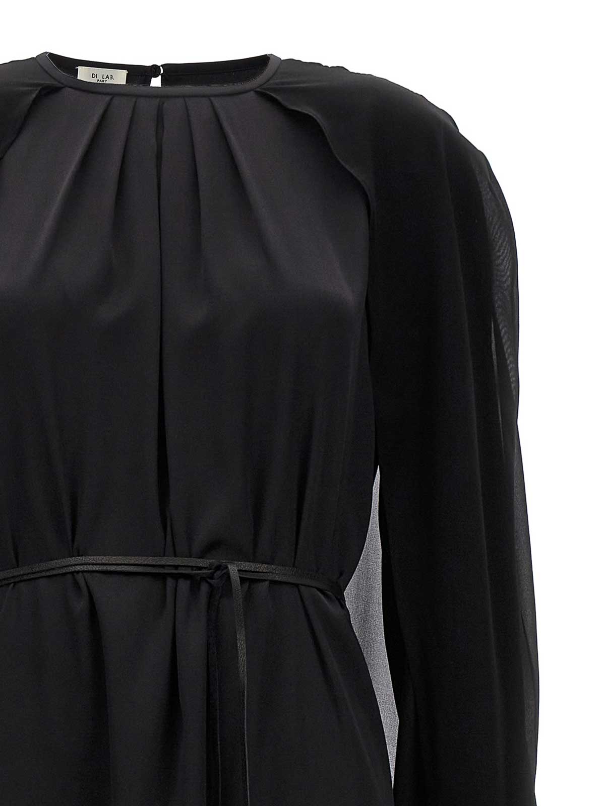 Shop Di.la3 Pari' Vestido Midi - Negro In Black