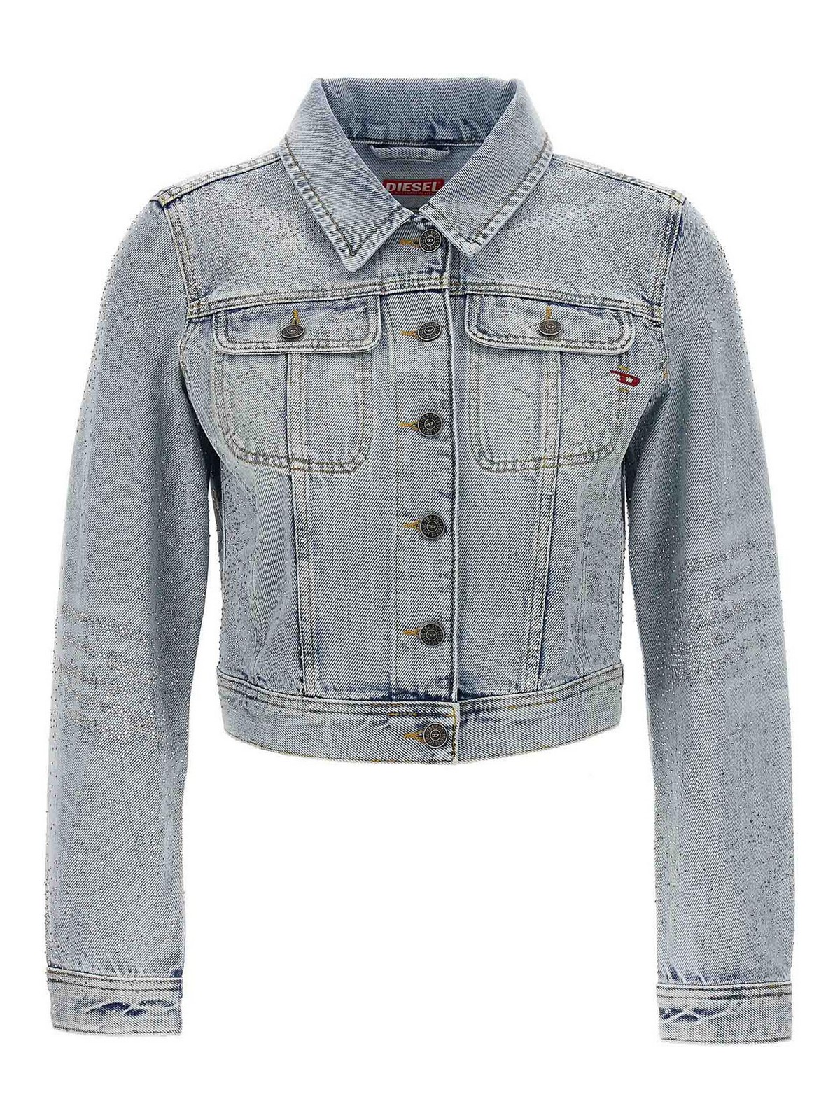 Shop Diesel Denim Jacket In Light Blue