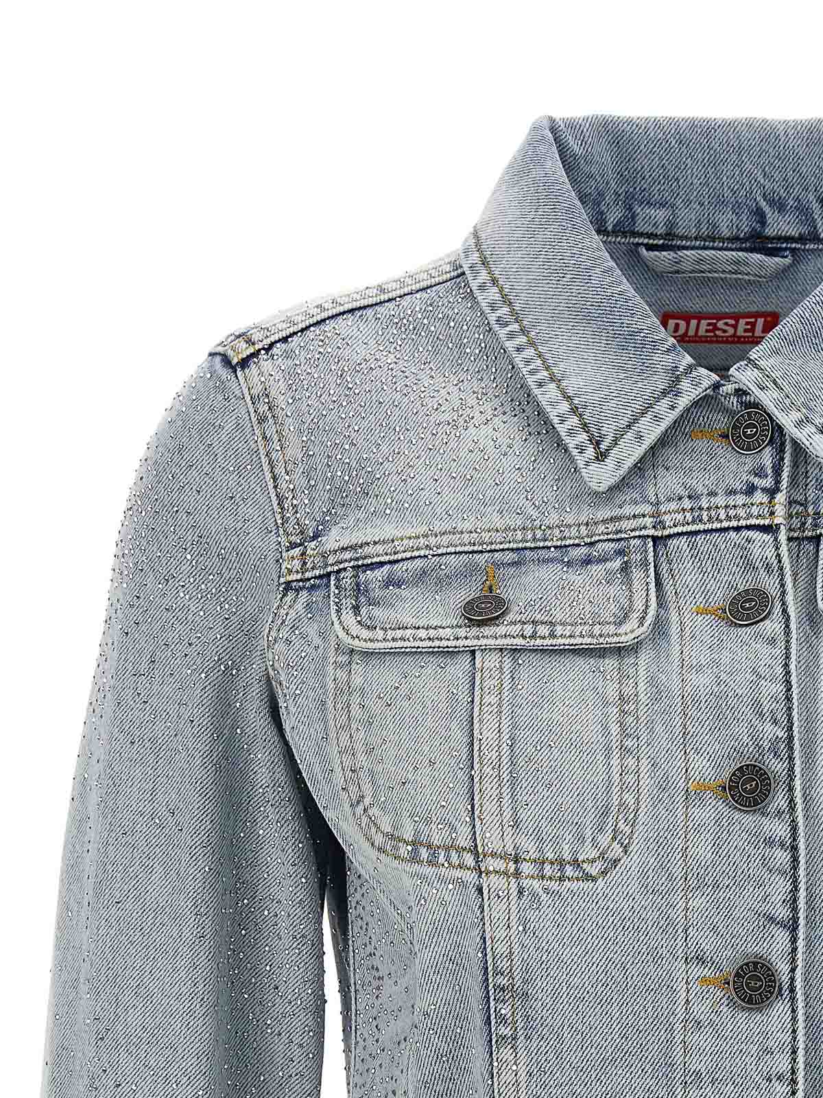 Shop Diesel Denim Jacket In Light Blue