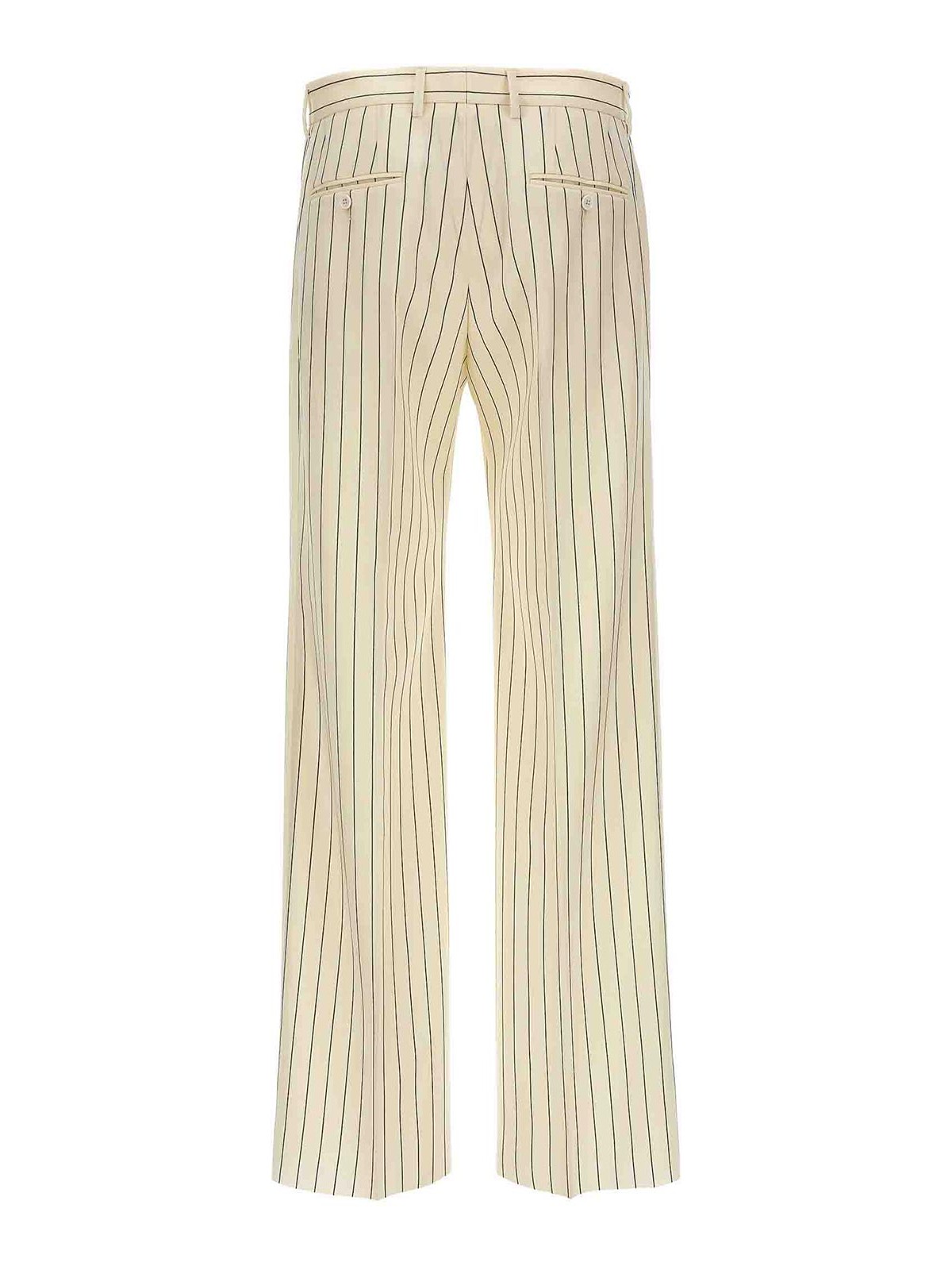 Shop Dolce & Gabbana Pinstripe Pants In White