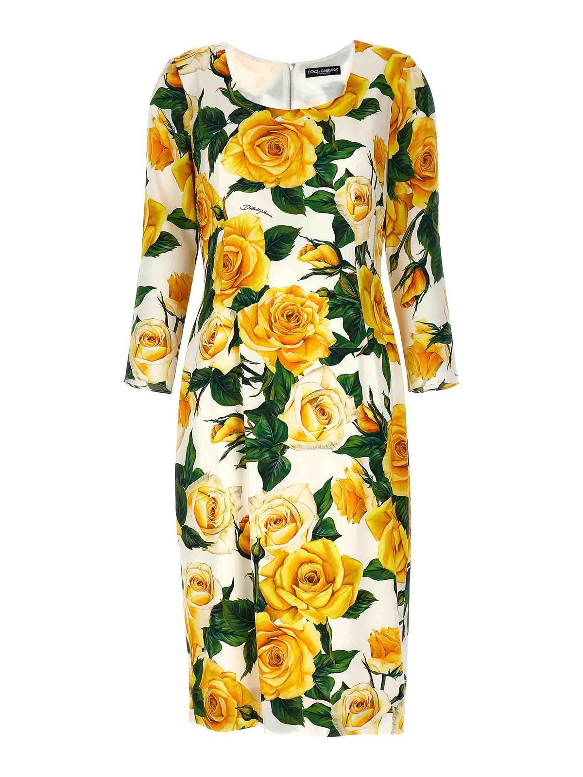 Shop Dolce & Gabbana Midi Dress In Multicolour