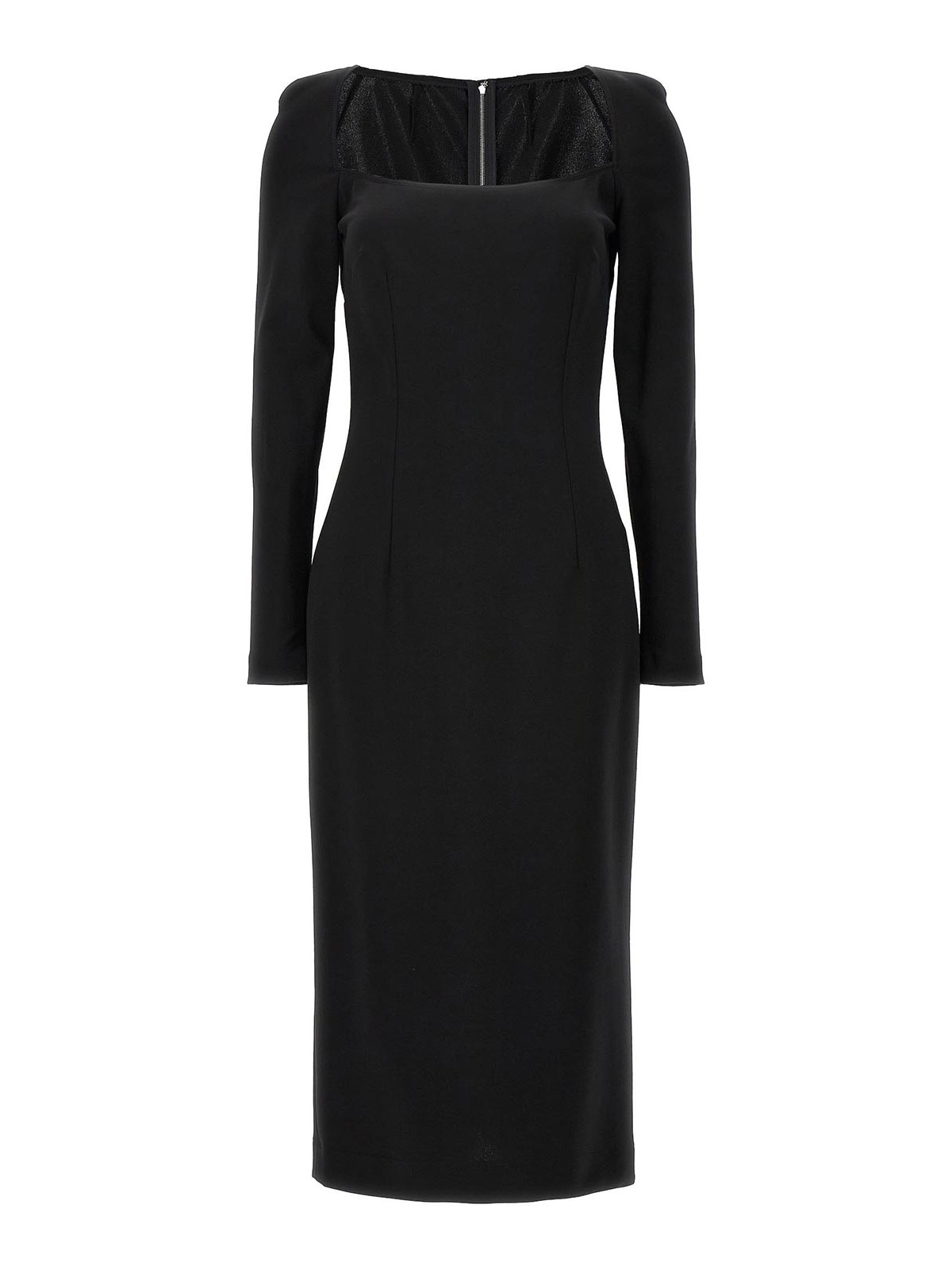 Shop Dolce & Gabbana Milan Stitch Dress In Black