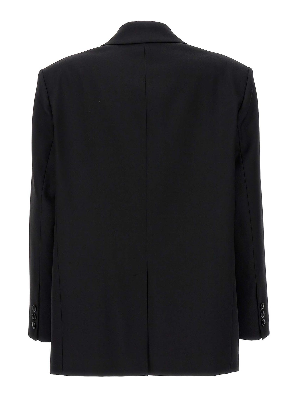 Shop Elisabetta Franchi Double-breasted Wool Blazer In Black