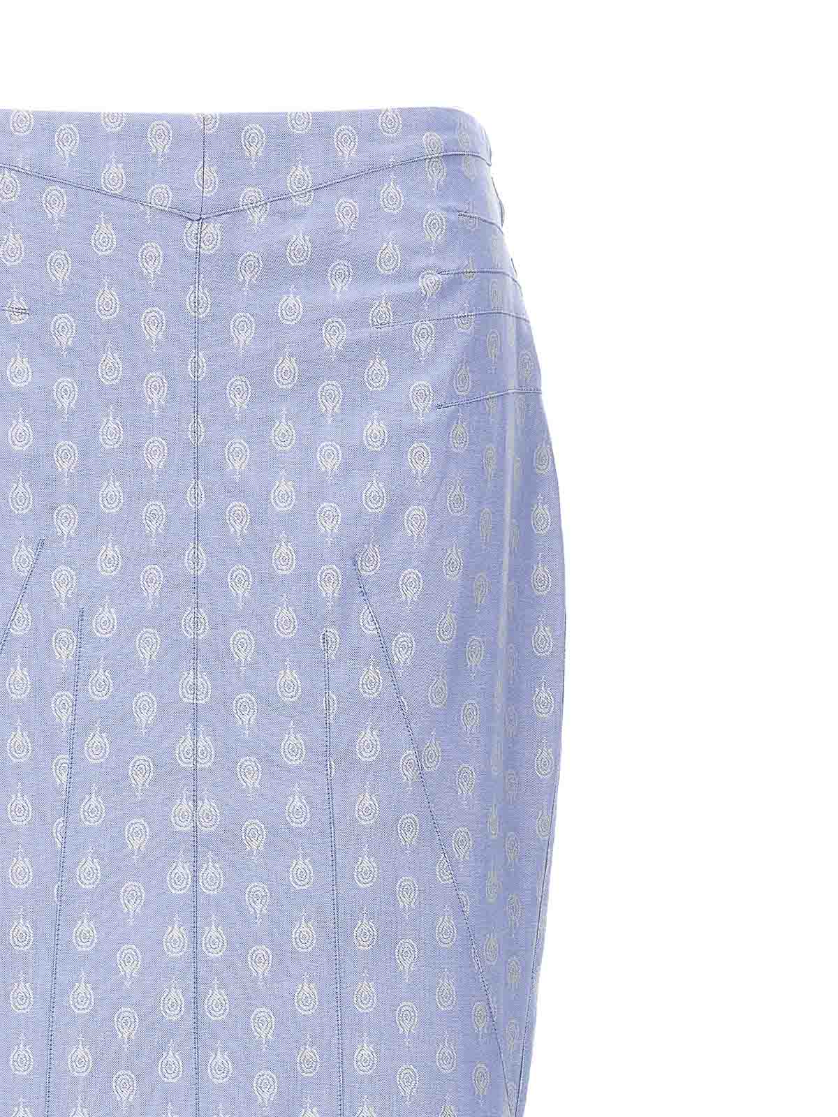 Shop Etro Falda Larga - Azul Claro In Light Blue