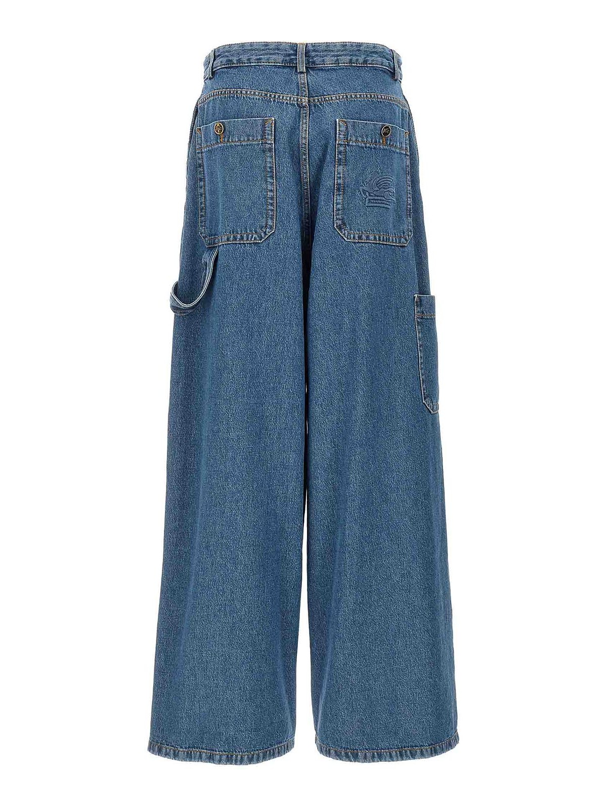 Shop Etro Wide Leg Jeans In Blue